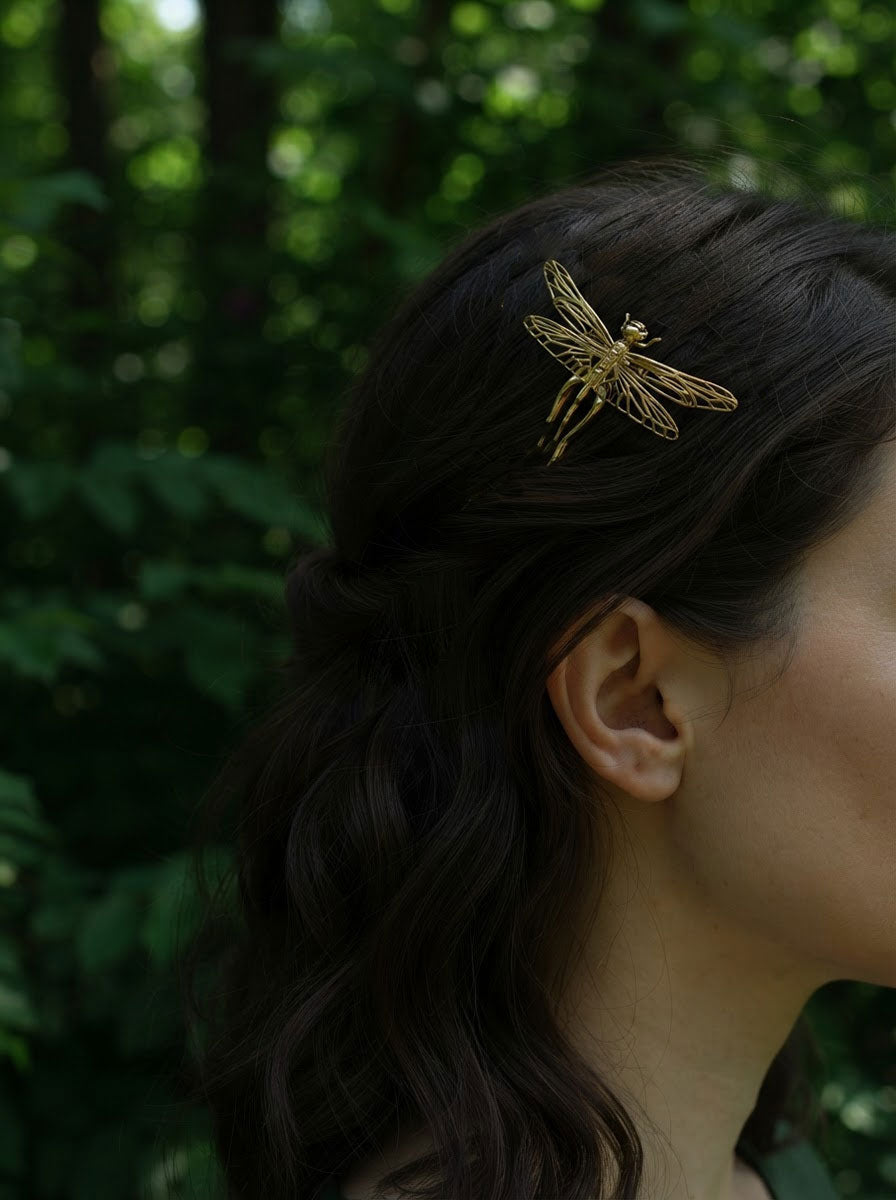 Dragonfly Hair Pin — Gold, Rose Gold, Silver & Bronze Finishes