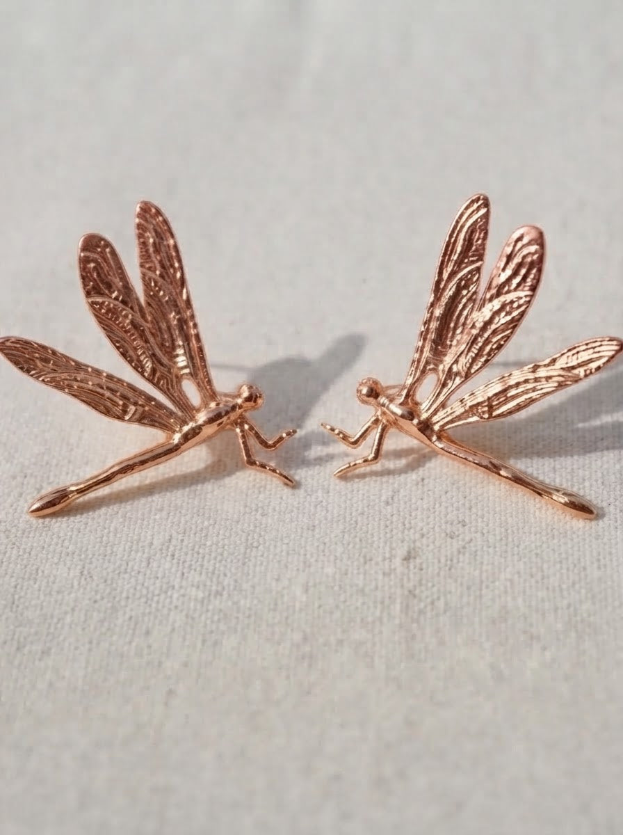 Dragonfly Duet Earrings — Silver, Gold, Rose Gold & Rhodium Finishes