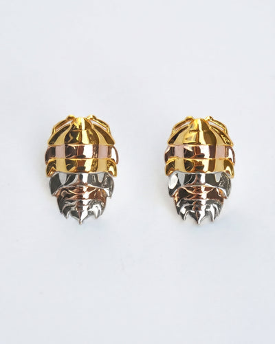 Rainbow Isopod Earrings – Nature-Inspired Bug Jewelry in Silver & Gold