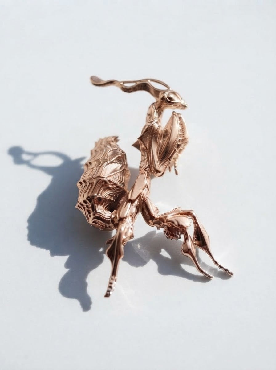 Ghost Mantis Brooch – Entomology Inspired Jewelry