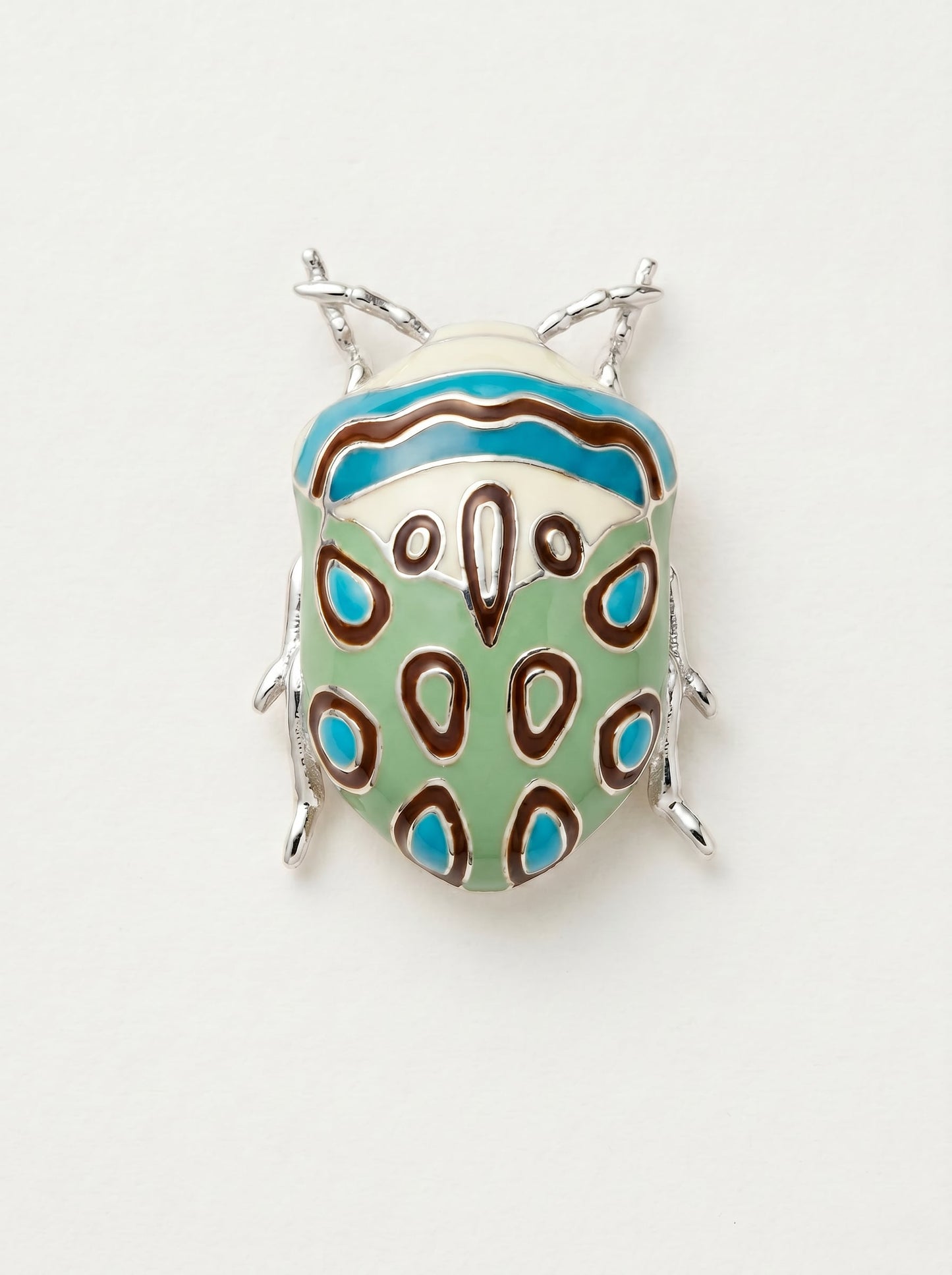 Picasso Bug Pendant — Sterling Silver + Enamel or Rhodium‑Plated + Enamel