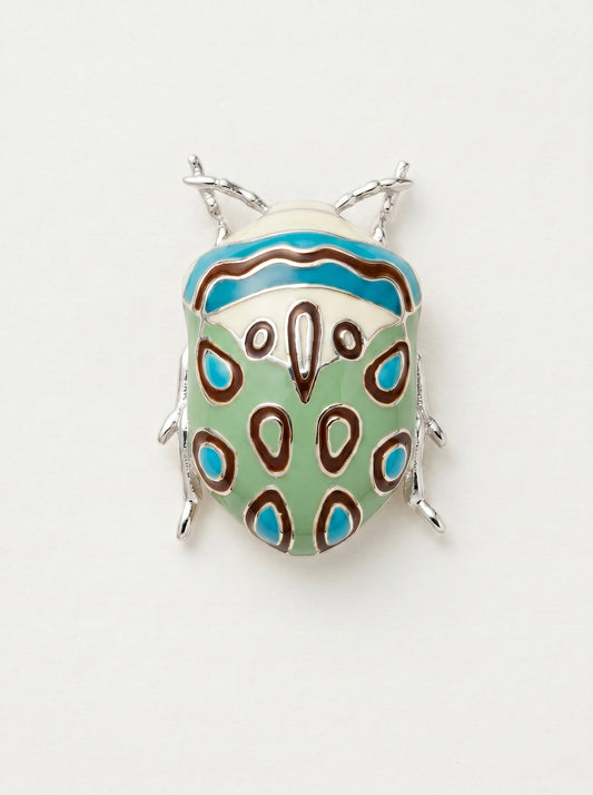Picasso Bug Pendant — Sterling Silver + Enamel or Rhodium‑Plated + Enamel