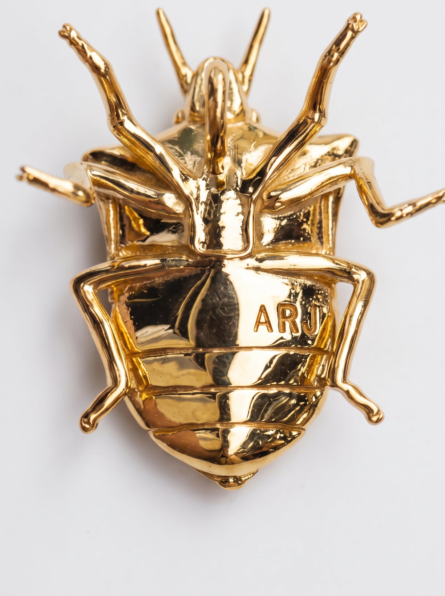 Stink Bug Pendant • Deep Blue or Fuchsia Stones • Sculptural Insect Jewelry