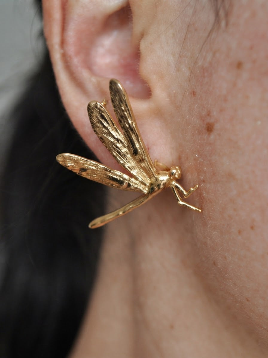 Dragonfly Duet Earrings — Silver, Gold, Rose Gold & Rhodium Finishes
