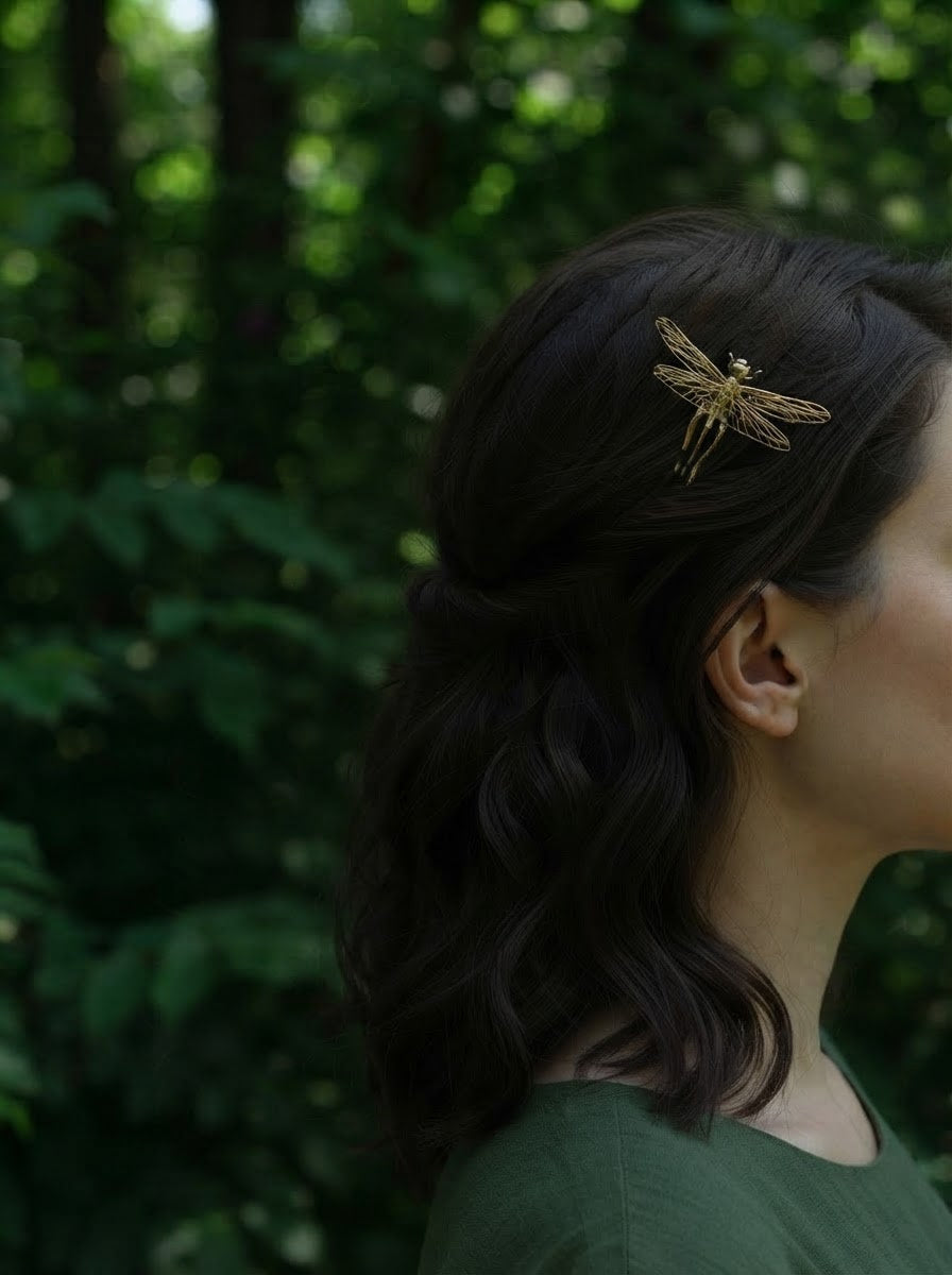 Dragonfly Hair Pin — Gold, Rose Gold, Silver & Bronze Finishes