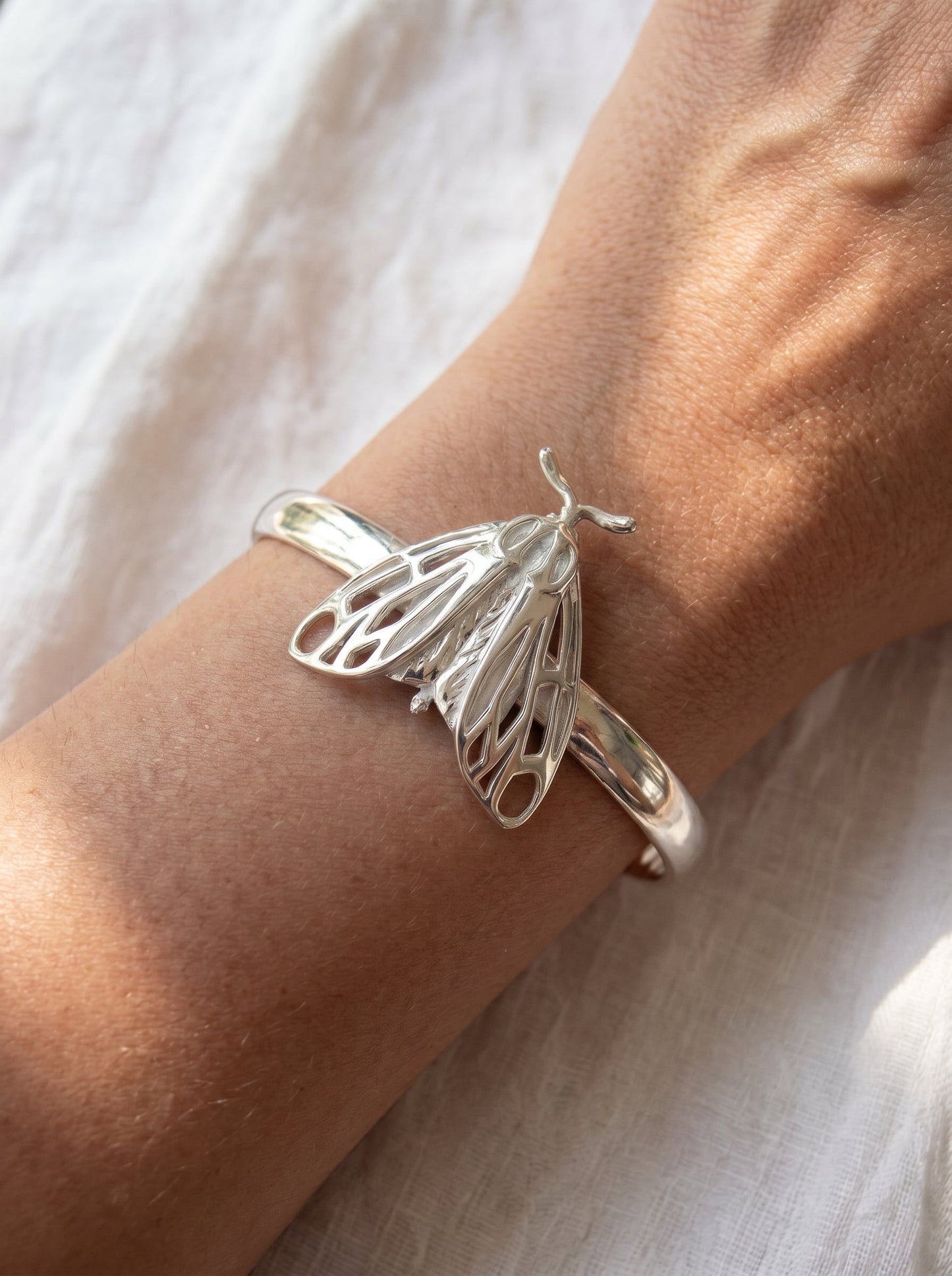 Tiger Moth Cuff Bracelet – Sculptural Nature Jewelry