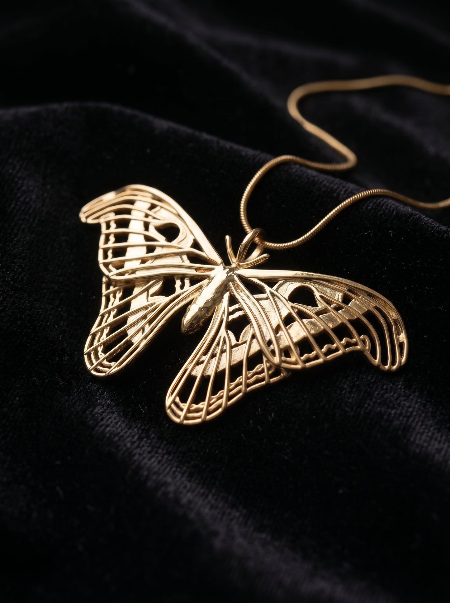Atlas Moth Pendant – Handcrafted Insect Jewelry in Sterling Silver or Gold