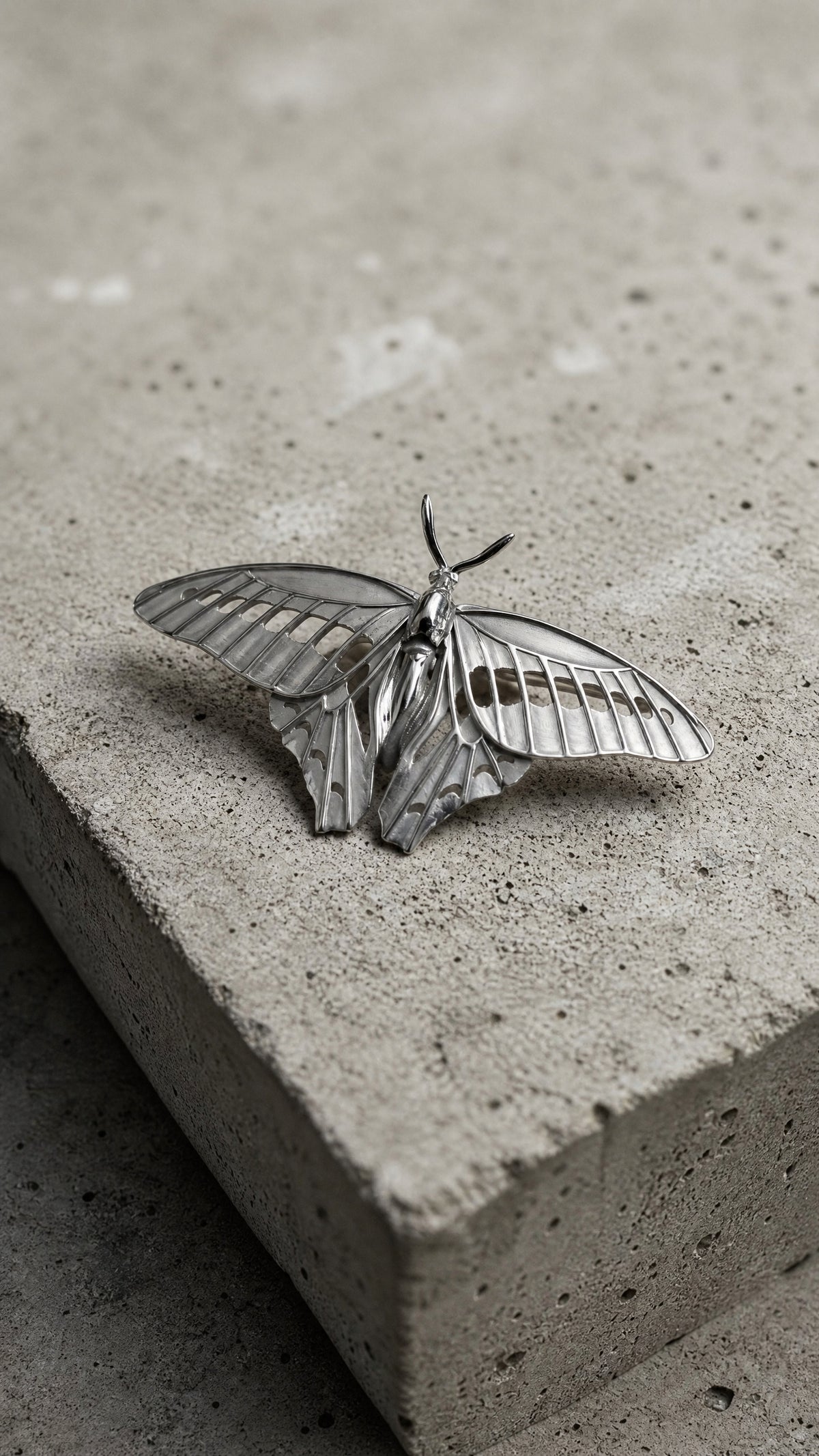 Blue Triangle Butterfly Pendant – Sterling Silver Insect Jewelry