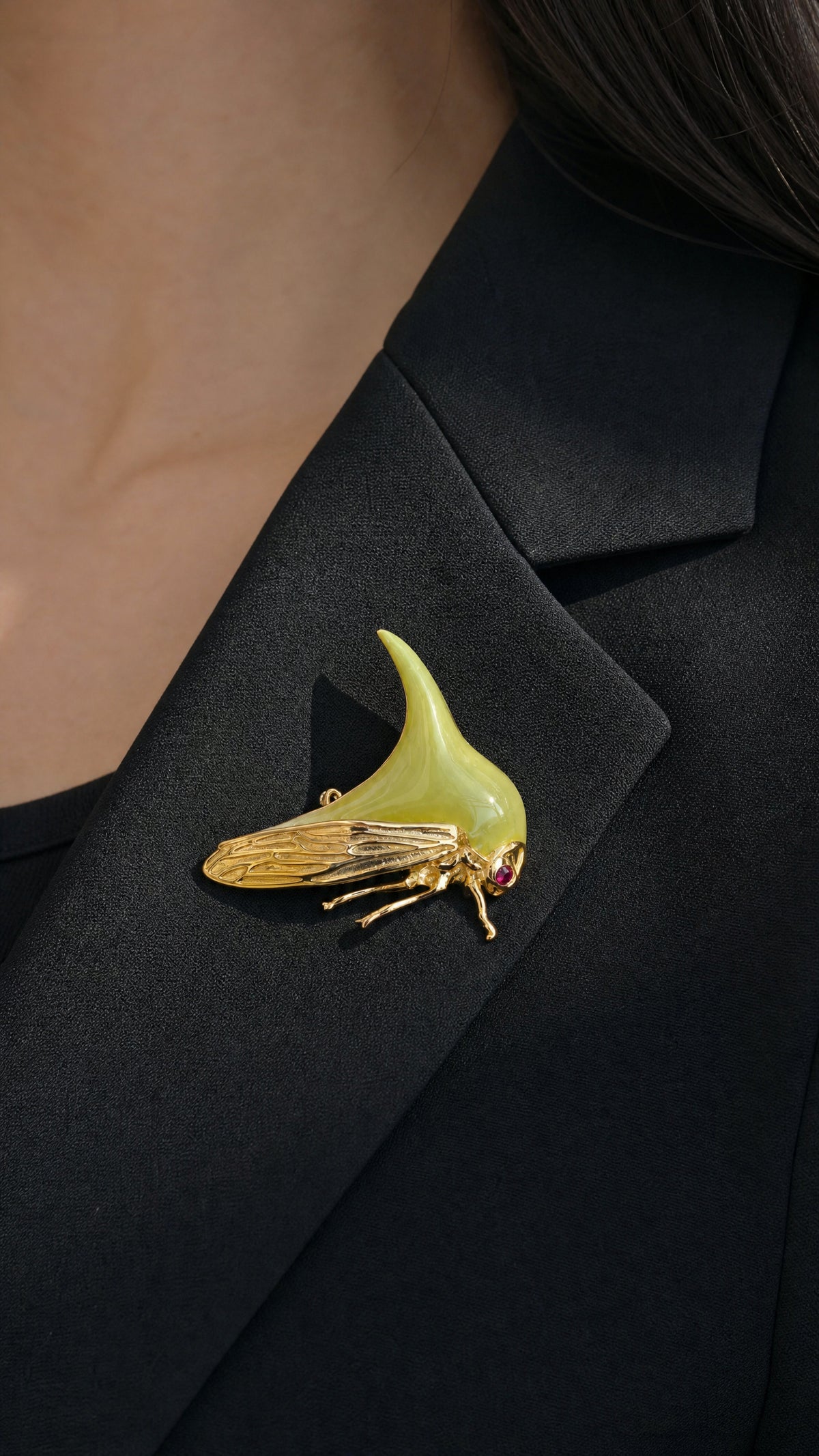Treehopper Brooch – Light or Dark Green Enamel | Nature‑Inspired Insect Jewelry