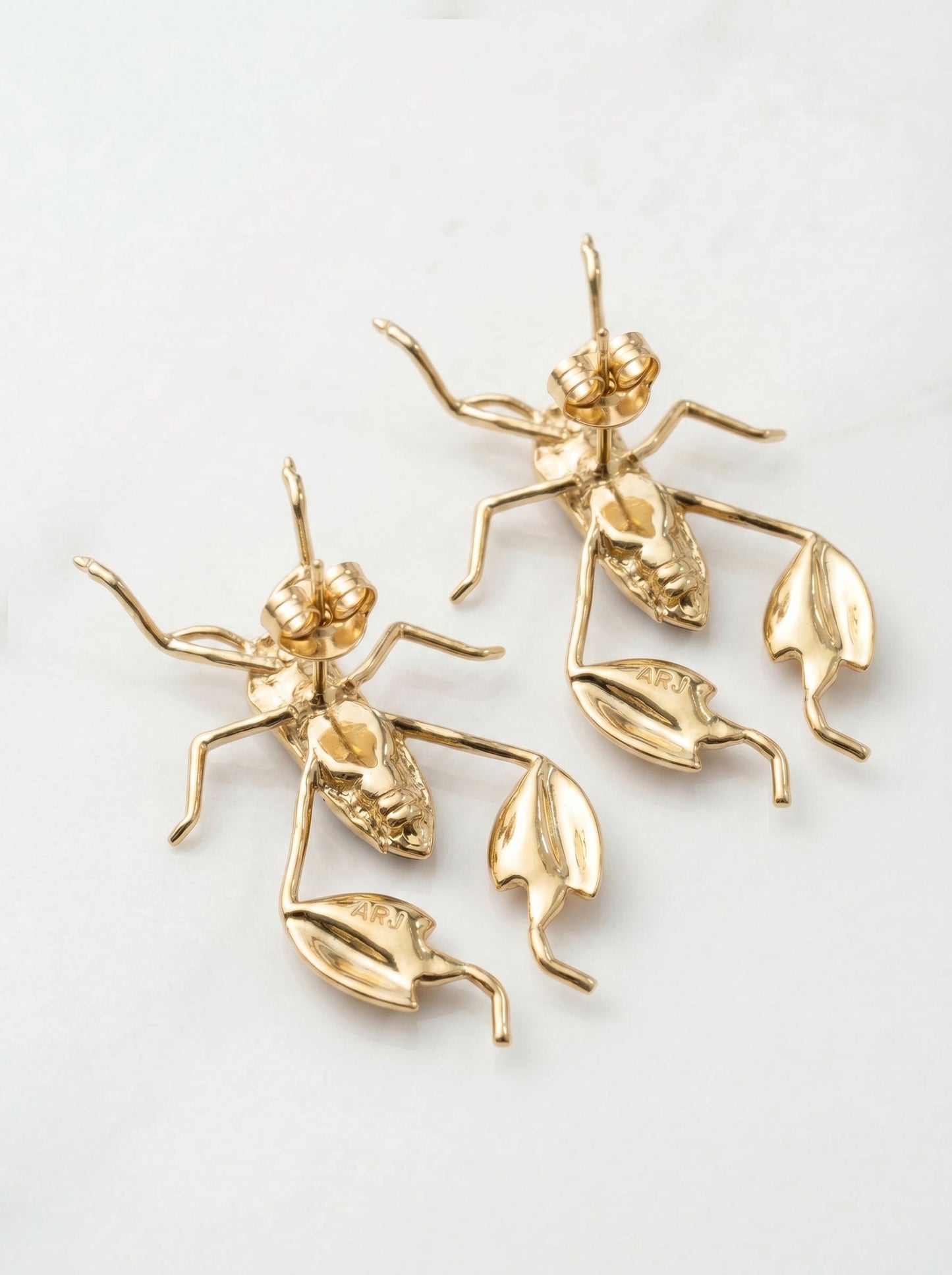 Leaf‑Footed Bug Stud Earrings – Enamel Finish | Nature‑Inspired Sculptural Jewelry