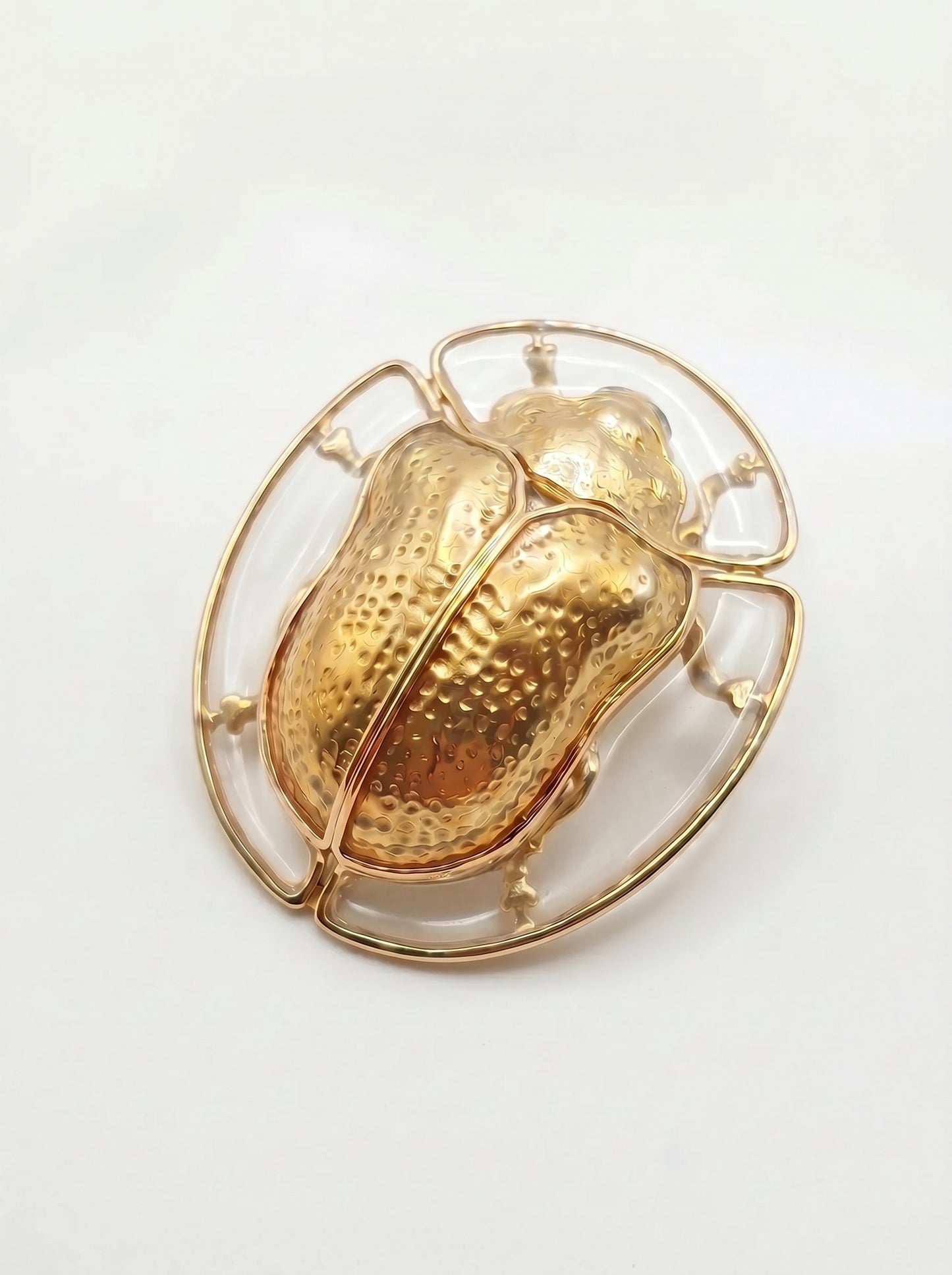 Tortoise Beetle Pendant — Plique‑à‑Jour Enamel in Sterling Silver or 14k Gold‑Plated