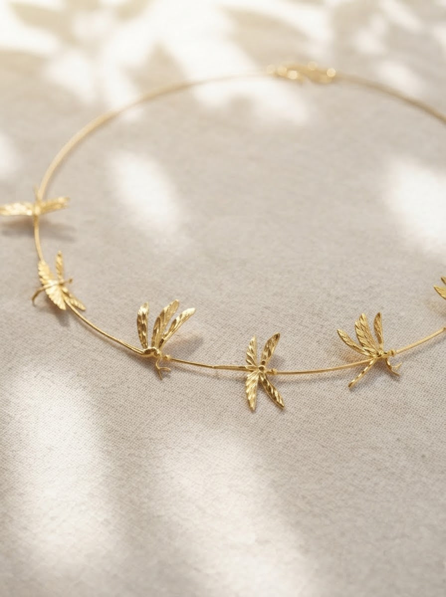 Dragonfly Orbit Necklace — Silver, Gold, Rose Gold & Rhodium Finishes
