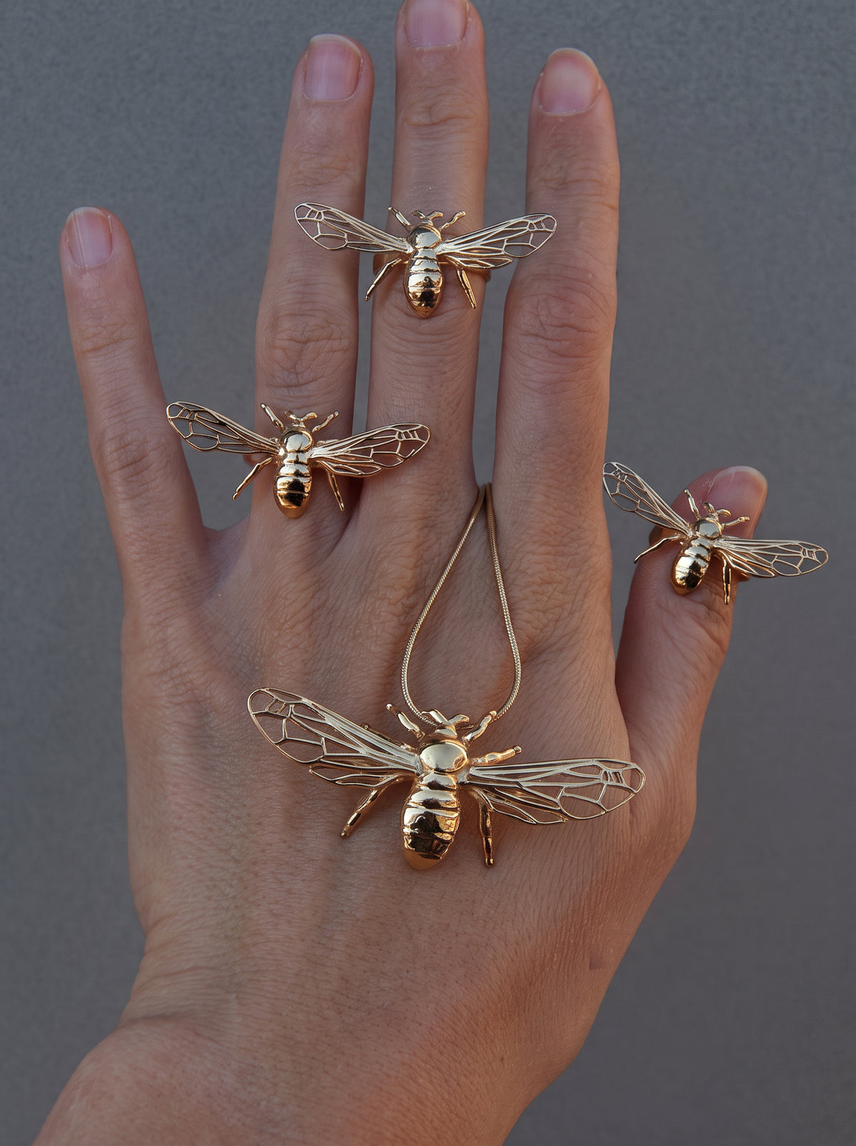 Bee Statement Ring | Sterling Silver or 14k gold plated Insect Jewelry