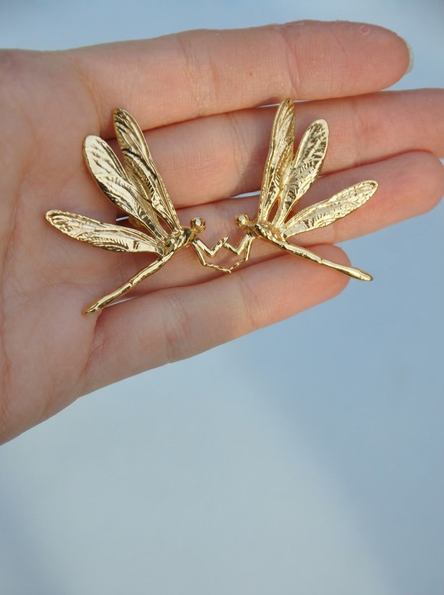 Dragonfly Duet Earrings — Silver, Gold, Rose Gold & Rhodium Finishes