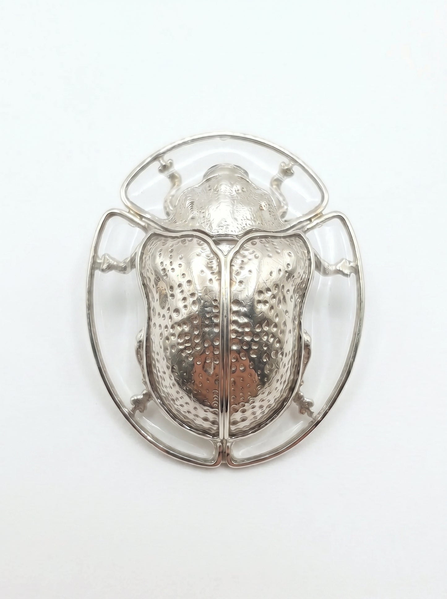Tortoise Beetle Pendant — Plique‑à‑Jour Enamel in Sterling Silver or 14k Gold‑Plated