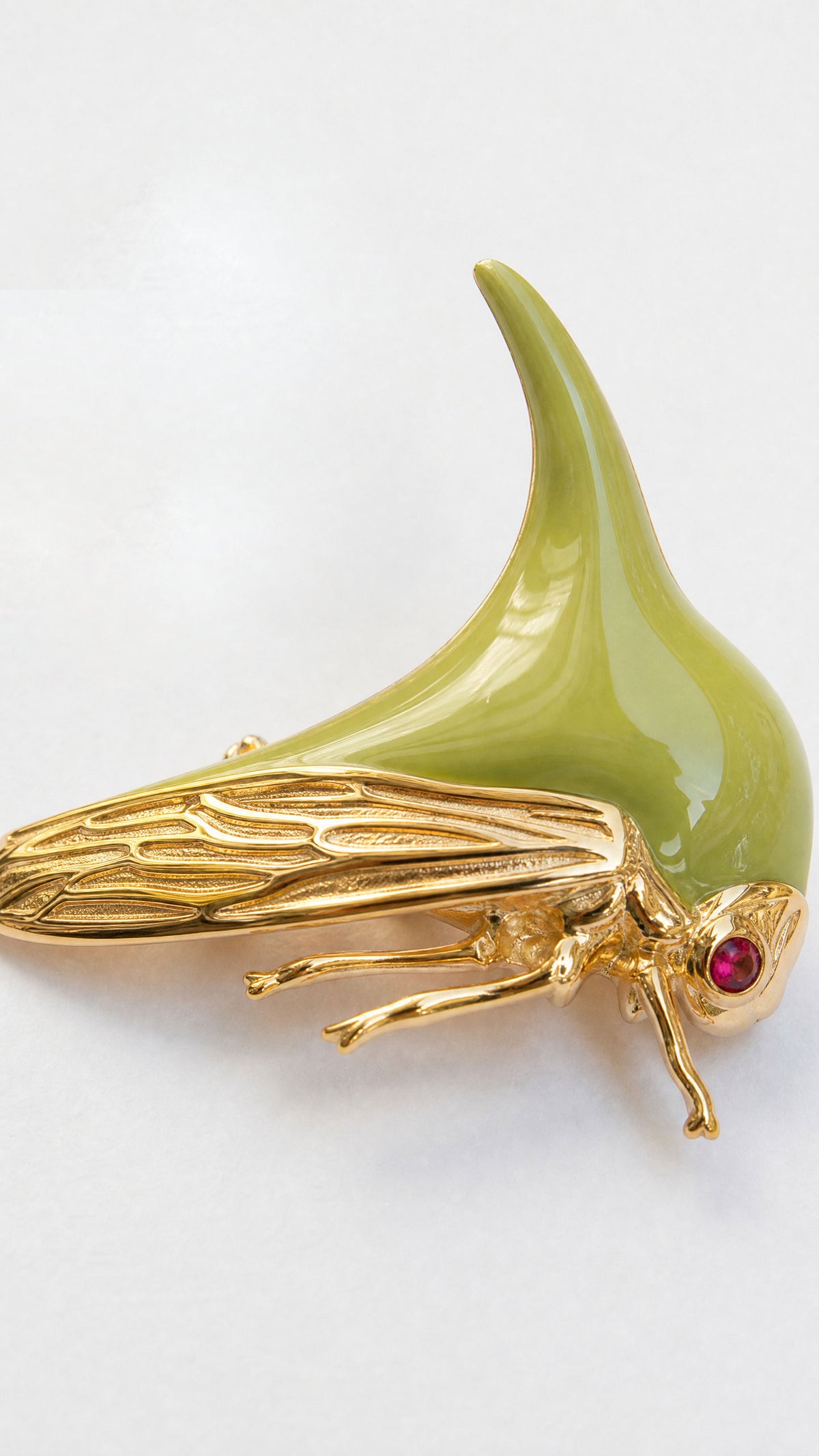 Treehopper Brooch – Light or Dark Green Enamel | Nature‑Inspired Insect Jewelry