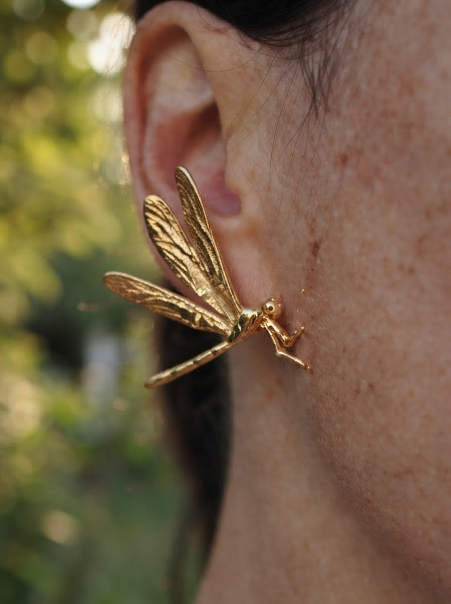 Dragonfly Duet Earrings — Silver, Gold, Rose Gold & Rhodium Finishes