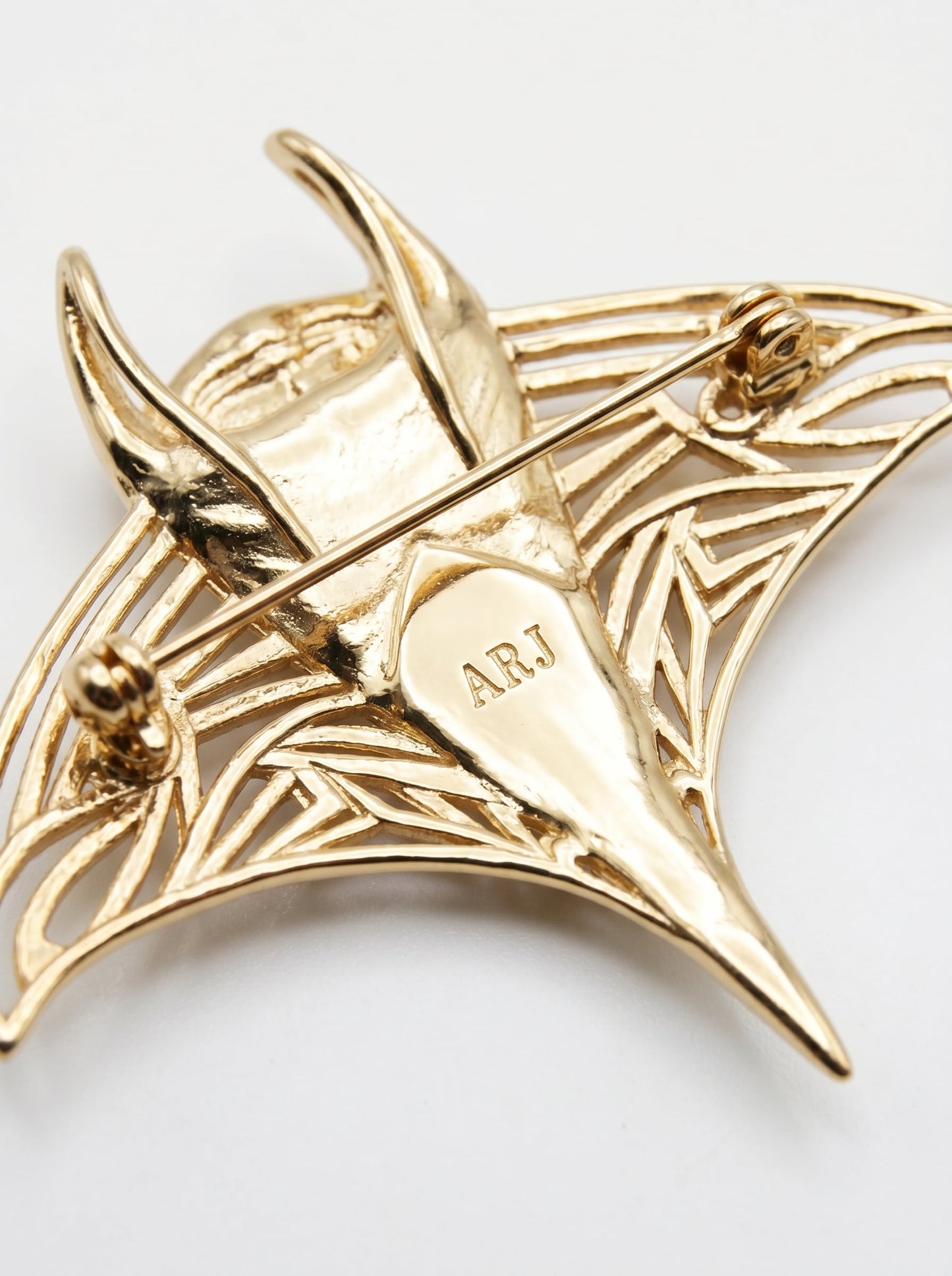 Manta Ray Brooch | Sculptural Marine Life Jewelry by Anna Reikher
