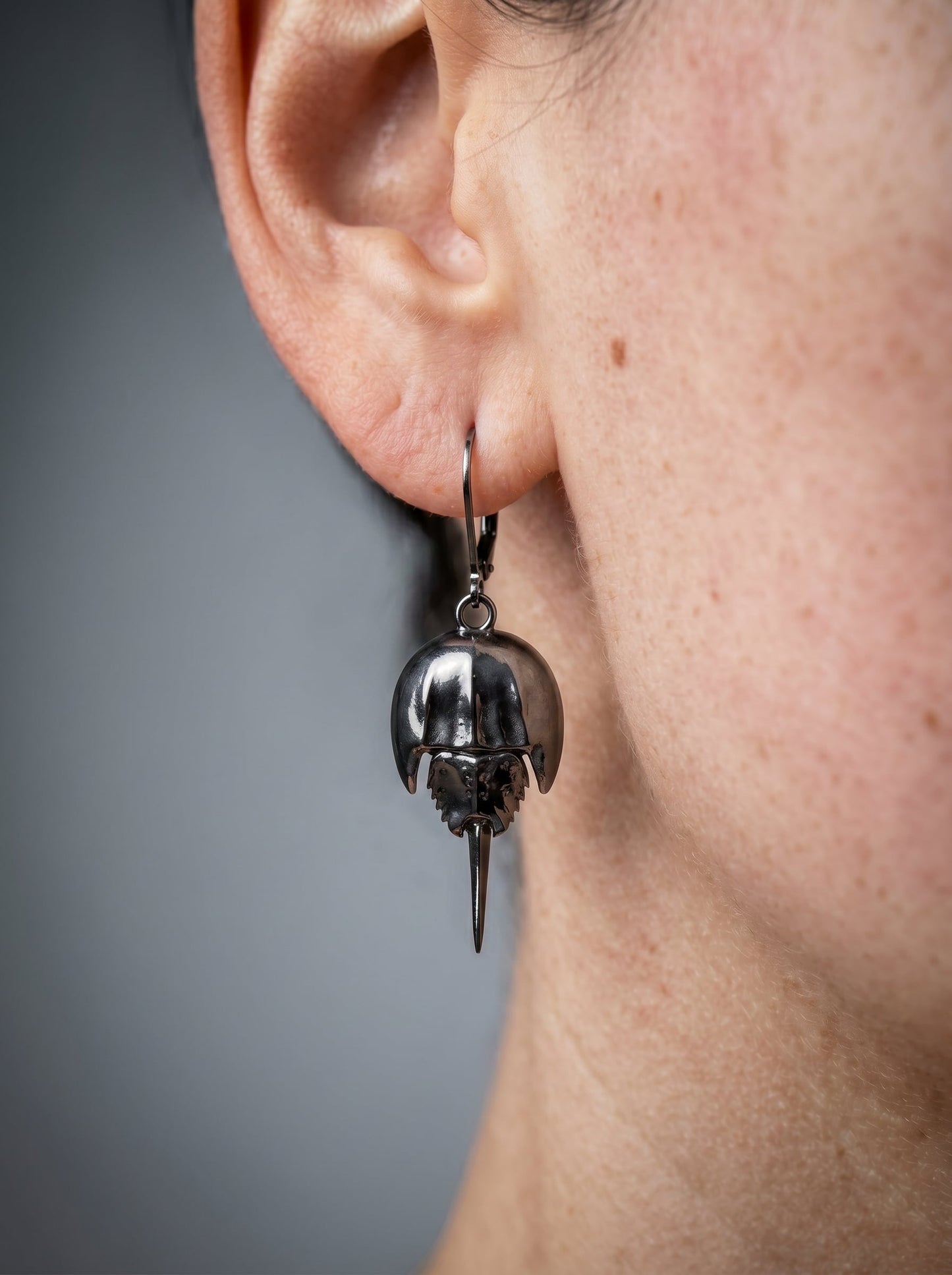 Articulated Horseshoe Crab Earrings – Fossil Jewelry in Silver & Gold