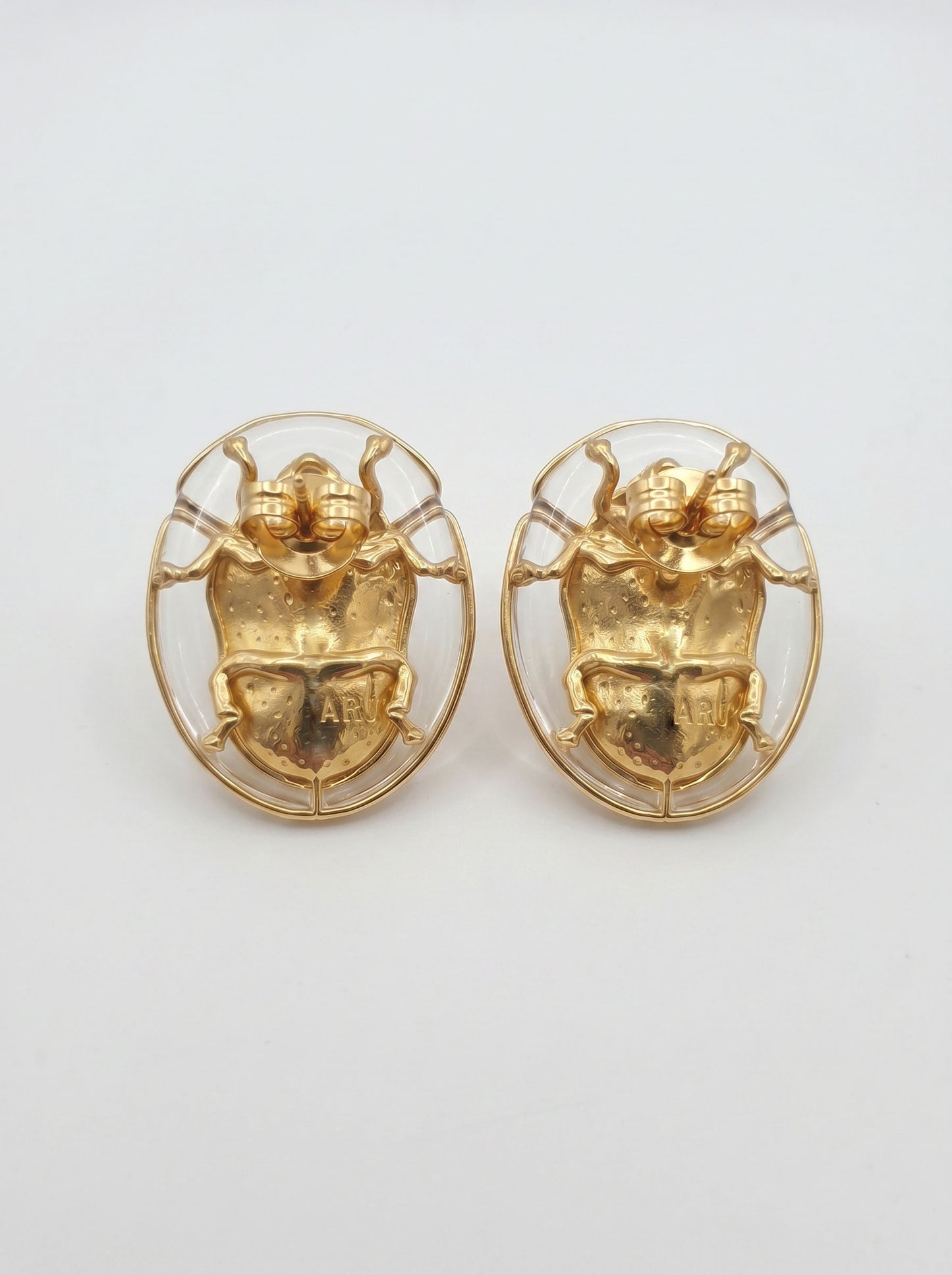 Tortoise Beetle Earrings — Plique‑à‑Jour Glow in Sterling Silver or 14k Gold‑Plated