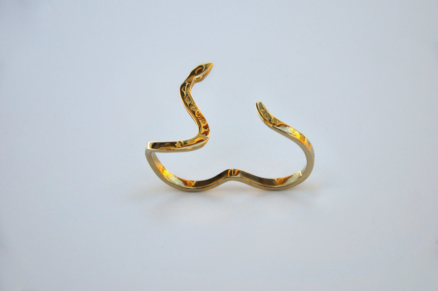 Two-Finger Celestial Snake Ring in Silver or Gold