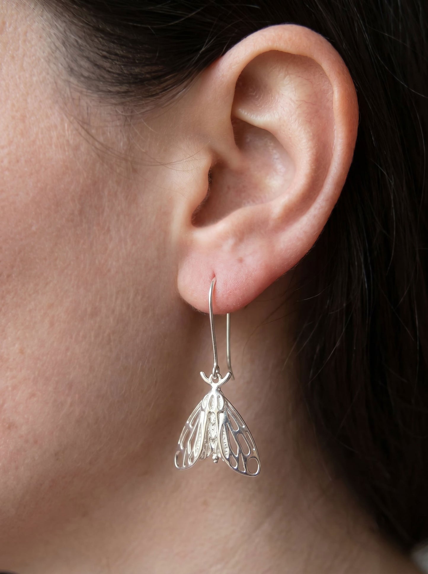 Tiger Moth Earrings – Hand‑Finished Nature Jewelry