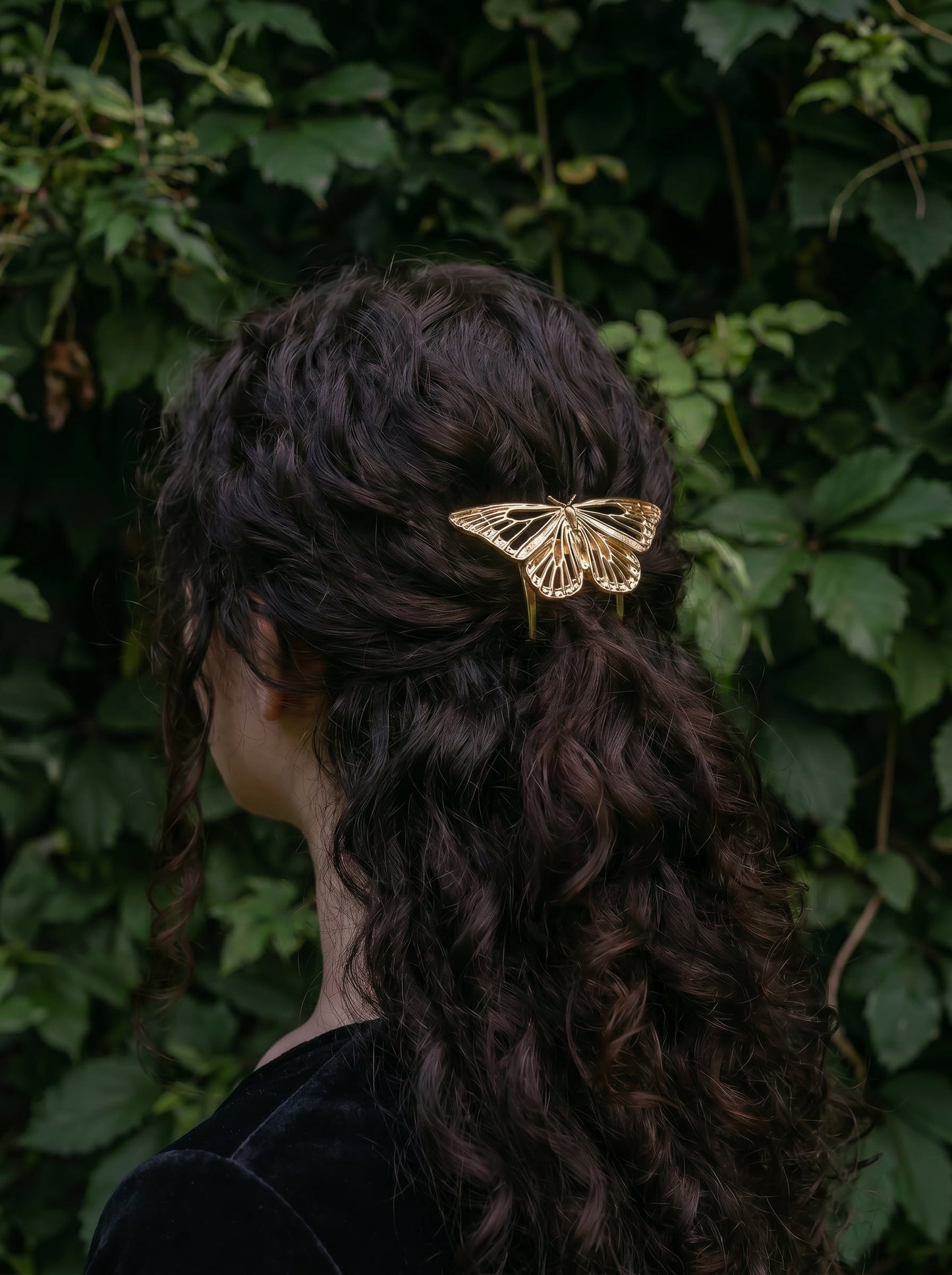 Monarch Butterfly Hair Comb – Handmade Nature-Inspired Jewelry in 14k Gold, Silver or Bronze