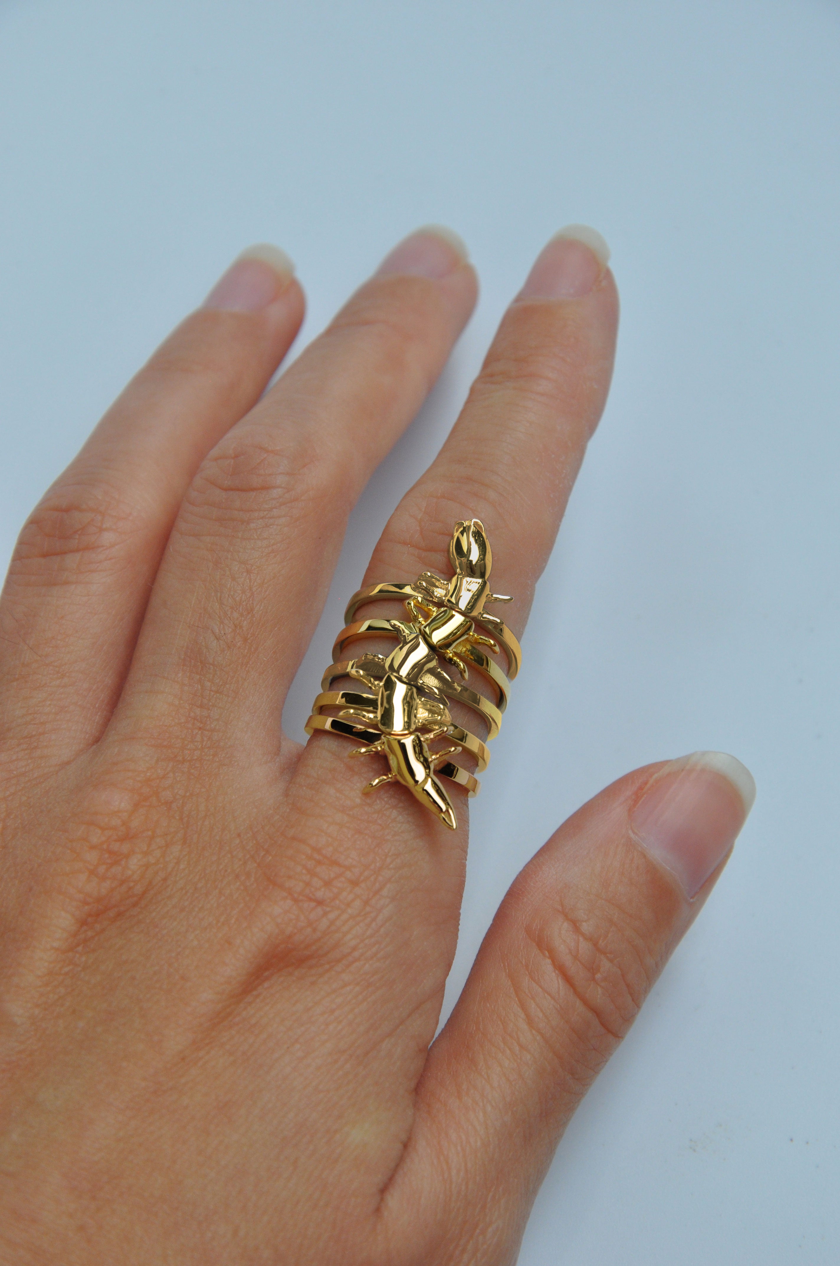 Centipede Ring by Anna Reikher – Gothic Insect Jewelry