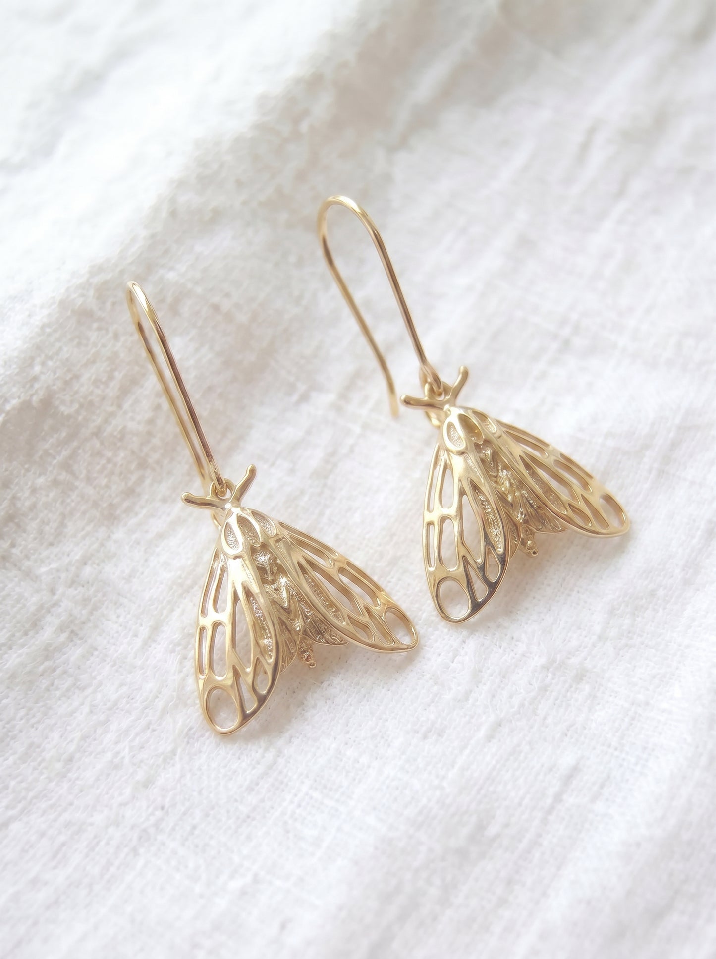 Tiger Moth Earrings – Hand‑Finished Nature Jewelry
