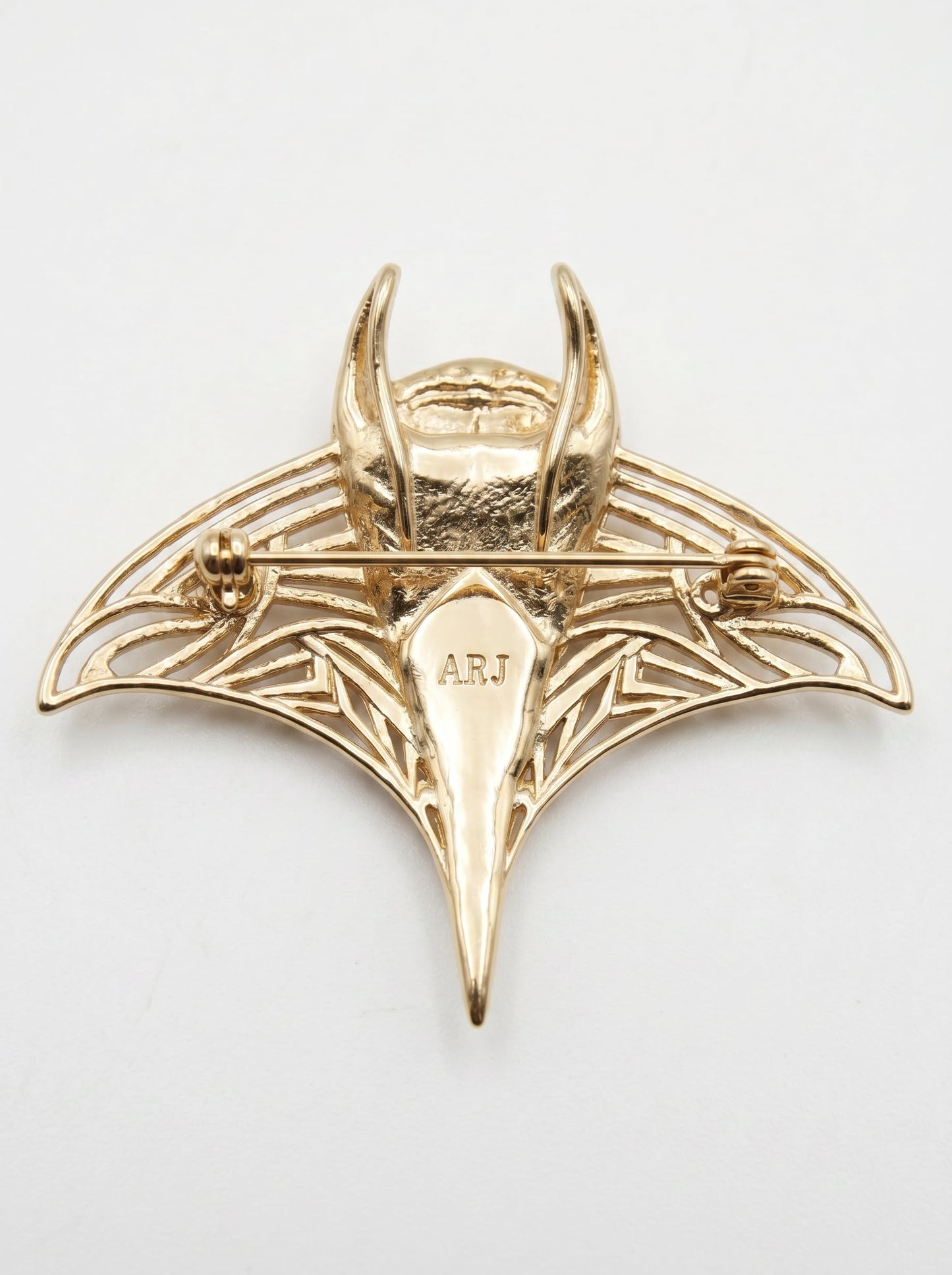 Manta Ray Brooch | Sculptural Marine Life Jewelry by Anna Reikher