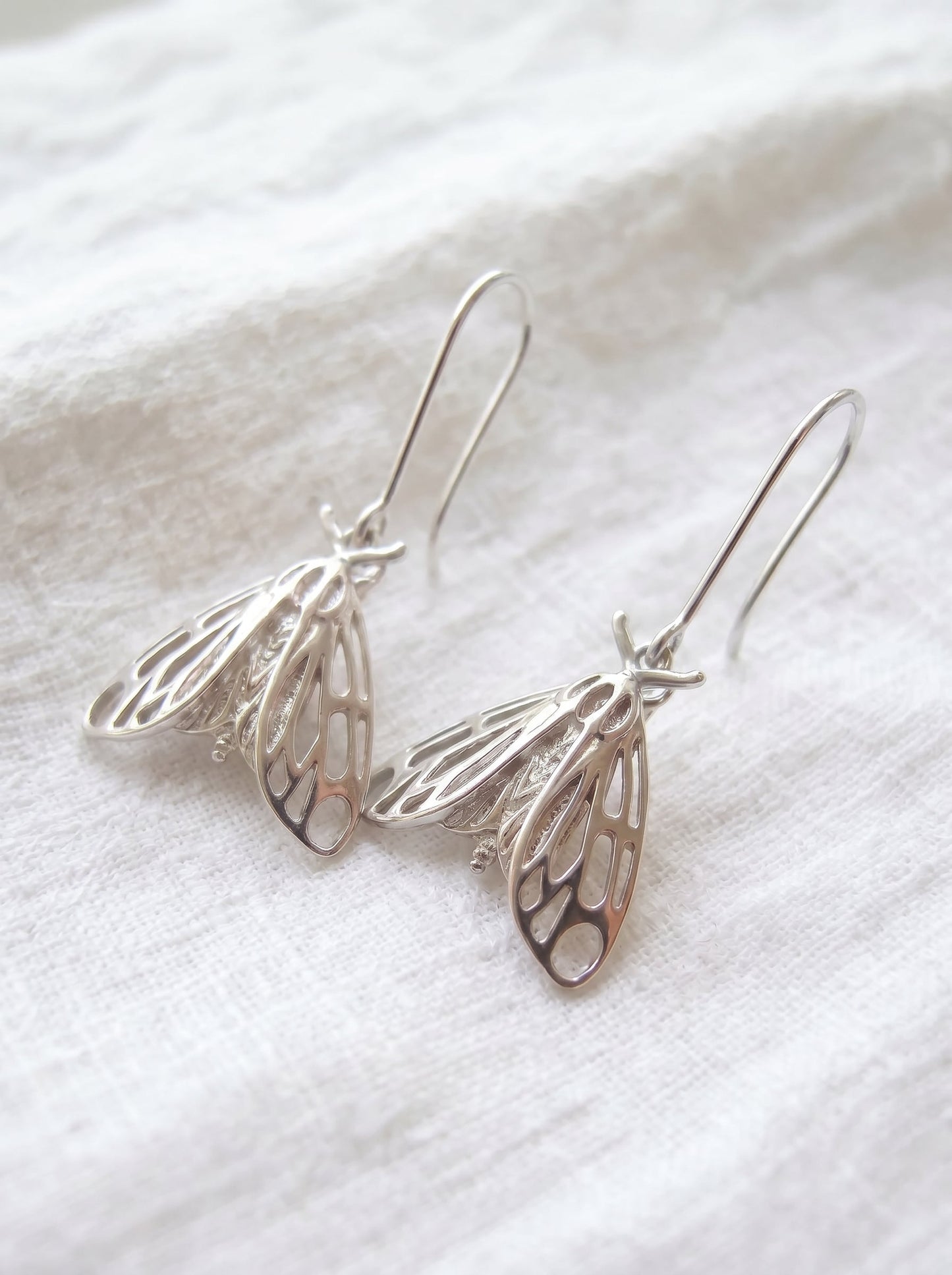 Tiger Moth Earrings – Hand‑Finished Nature Jewelry