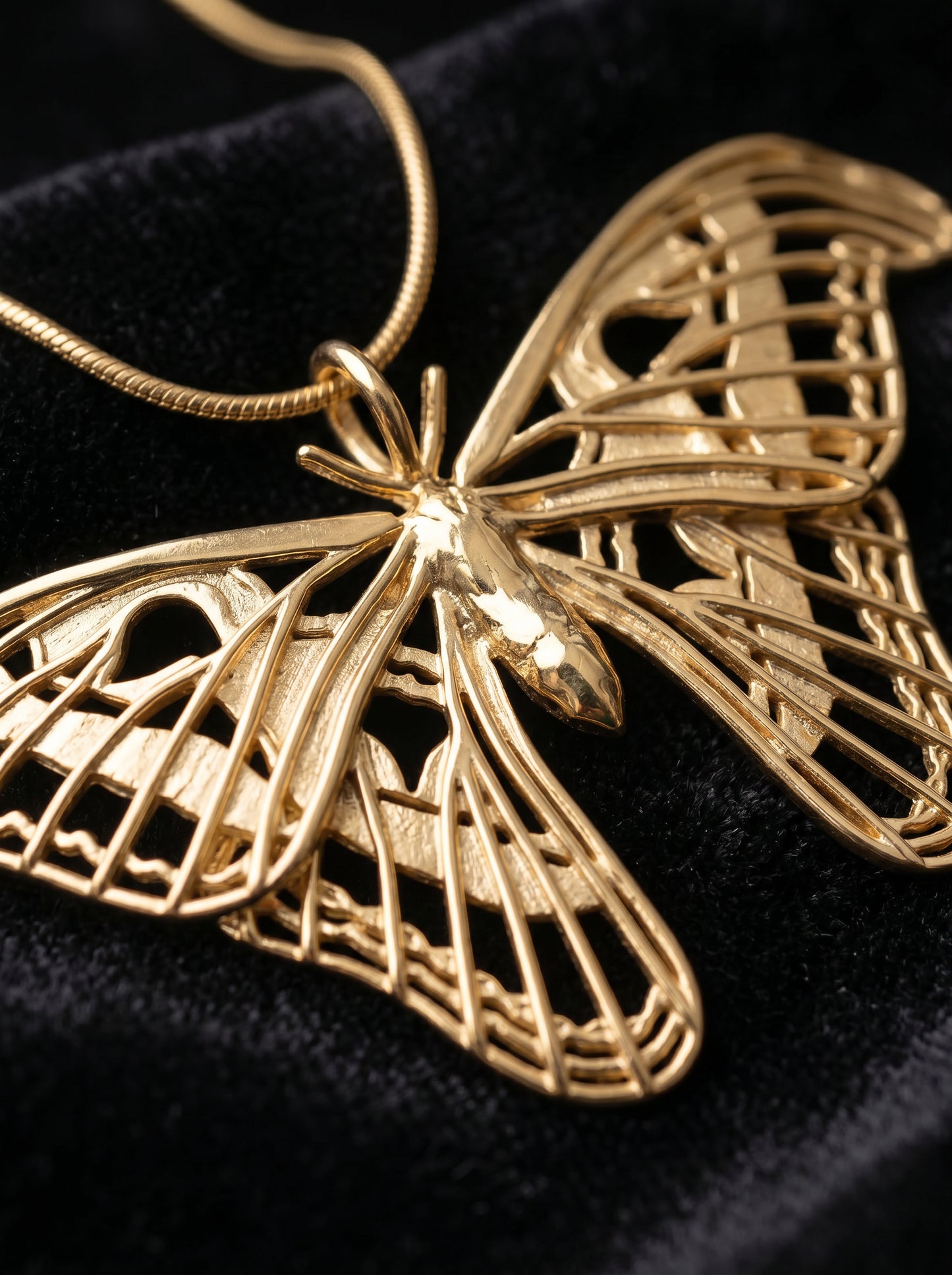 Atlas Moth Pendant – Handcrafted Insect Jewelry in Sterling Silver or Gold