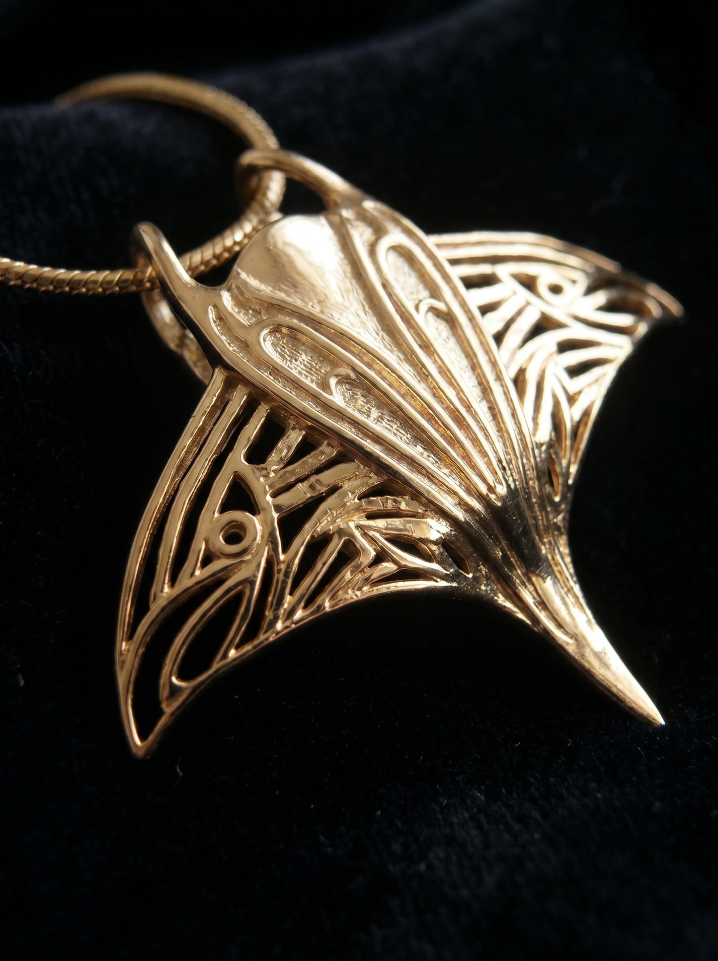 Manta Ray Pendant Necklace | Sterling Silver Marine Life Jewelry by Anna Reikher