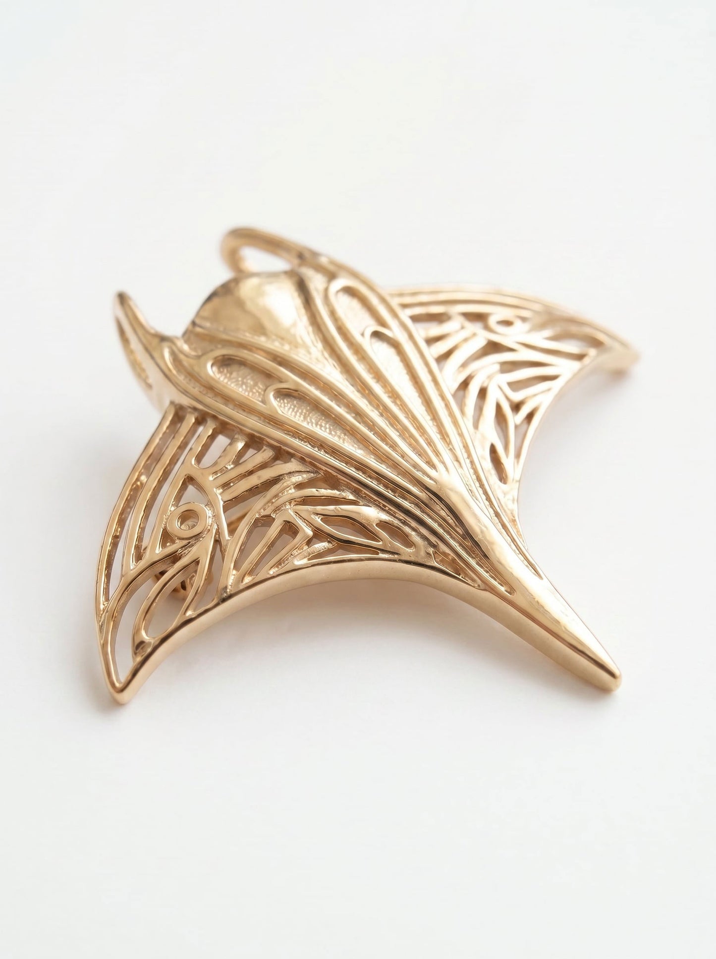 Manta Ray Brooch | Sculptural Marine Life Jewelry by Anna Reikher