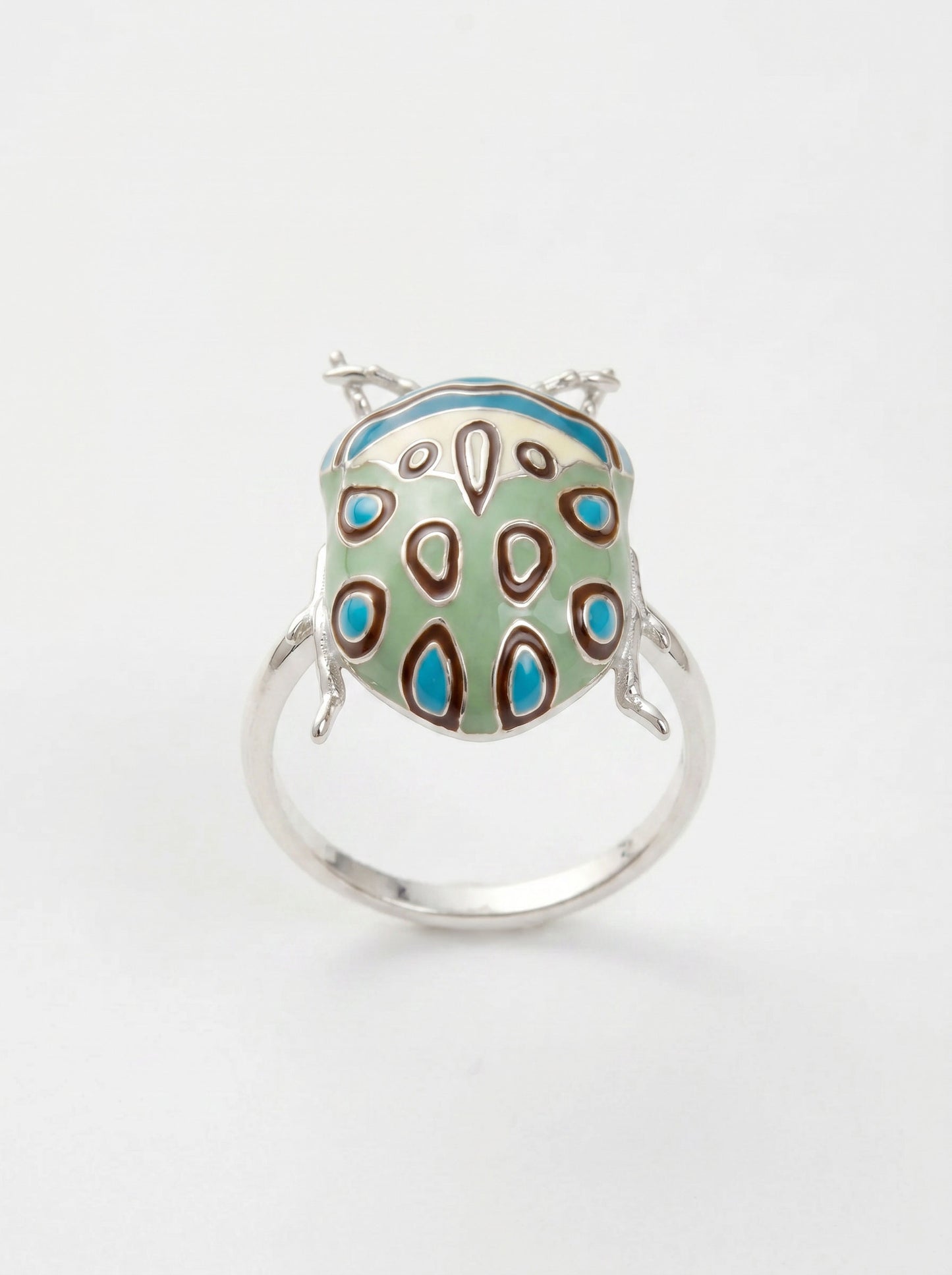 Picasso Bug Ring — Sterling Silver + Enamel or Rhodium‑Plated + Enamel