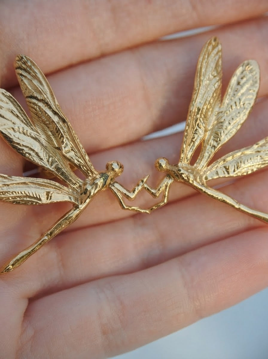Dragonfly Duet Earrings — Silver, Gold, Rose Gold & Rhodium Finishes