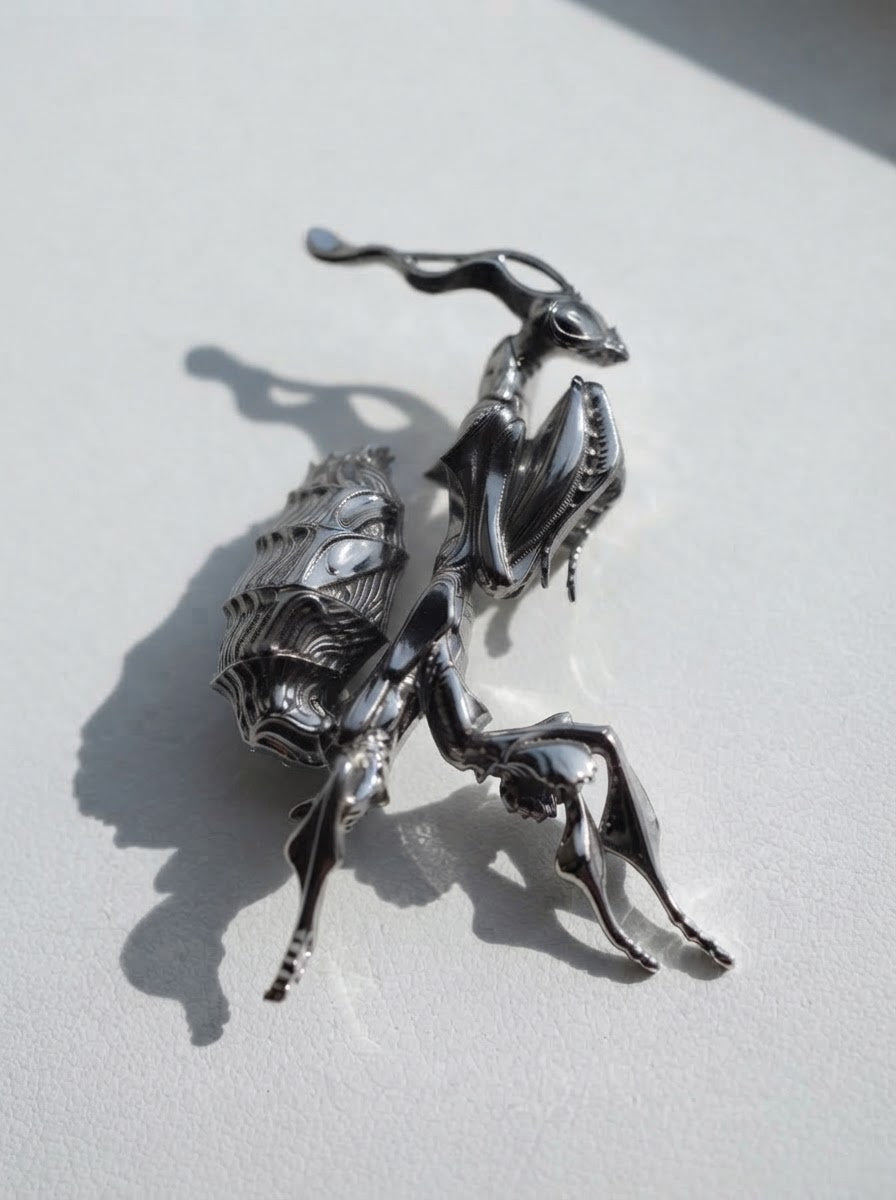 Ghost Mantis Brooch – Entomology Inspired Jewelry