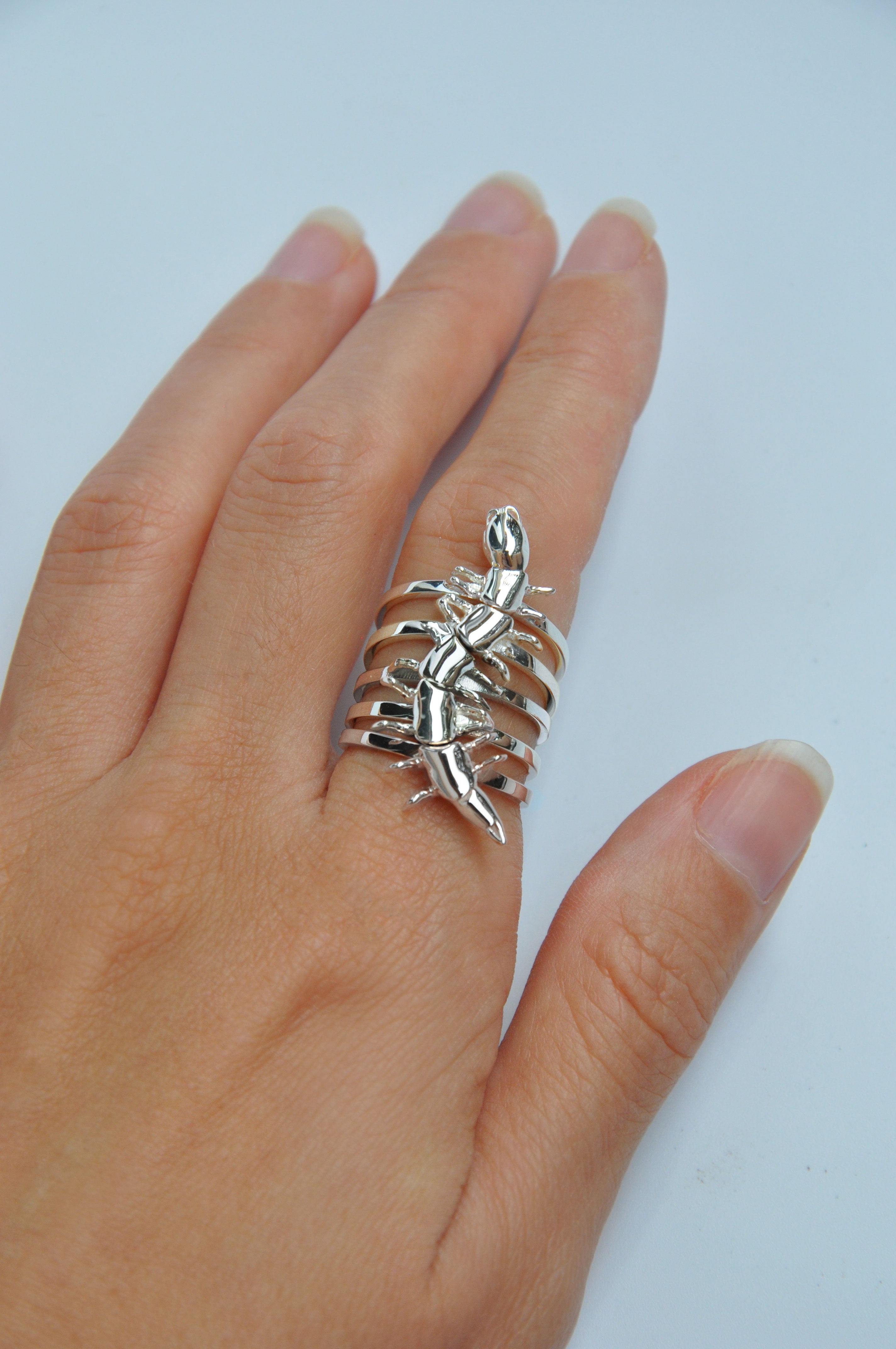 Centipede Ring by Anna Reikher – Gothic Insect Jewelry