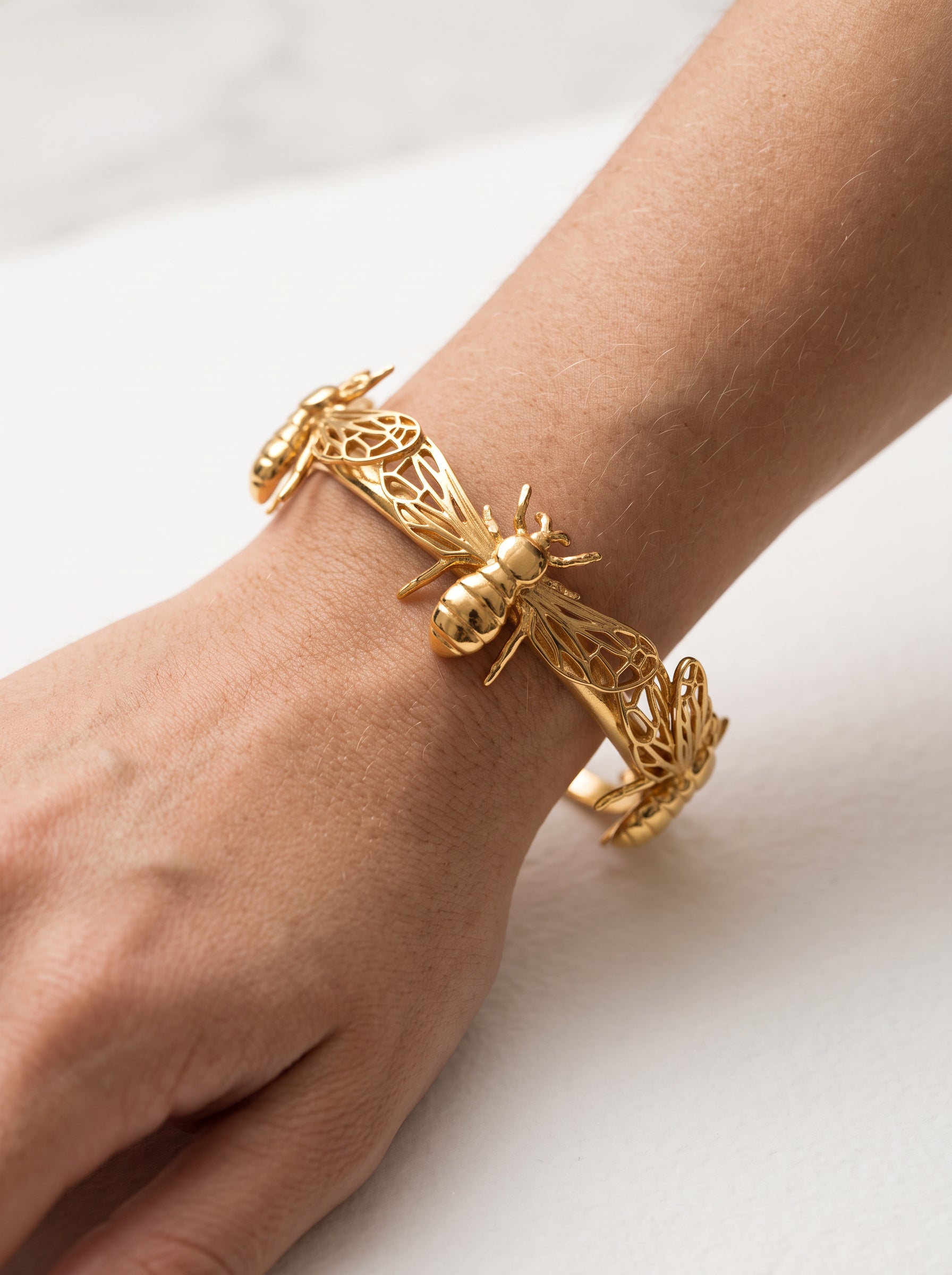 Bee Bracelet – Handcrafted Bumble Bee Jewelry in Sterling Silver or Gold - Bracelets