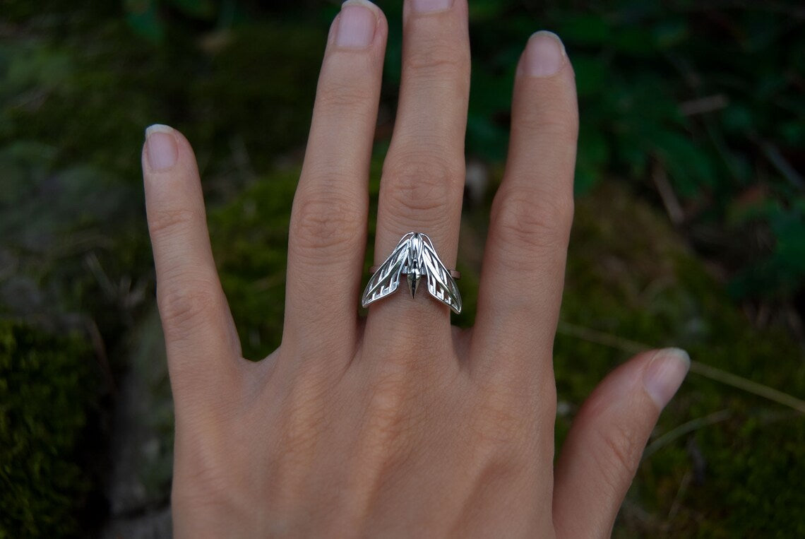 Sphinx Moth Ring – Nature-Inspired Jewelry by Anna Reikher