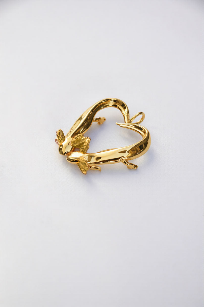 Axolotl Love Pendant – Heart-Shaped Axolotl Necklace in Silver & Rhodium | Anna Reikher Jewelry