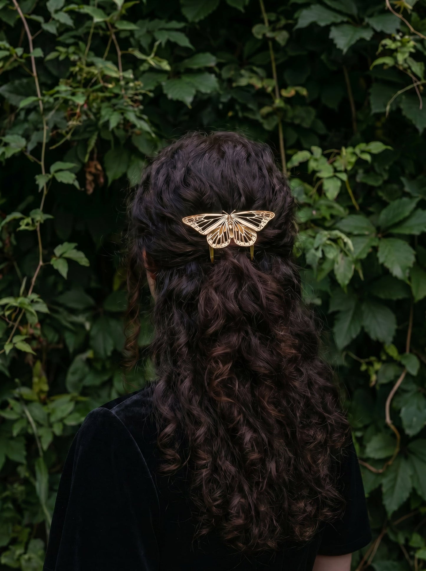 Monarch Butterfly Hair Comb – Handmade Nature-Inspired Jewelry in 14k Gold, Silver or Bronze