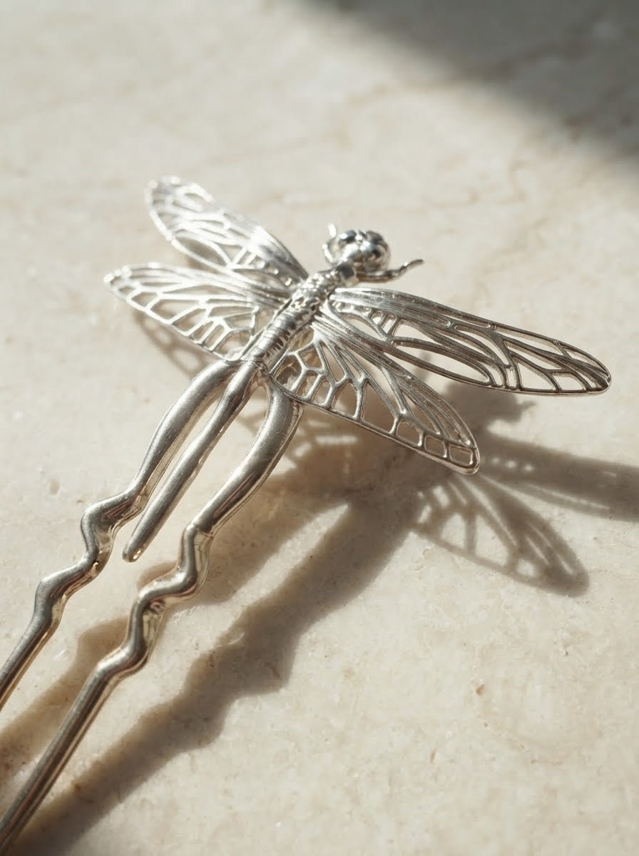 Dragonfly Hair Pin — Gold, Rose Gold, Silver & Bronze Finishes