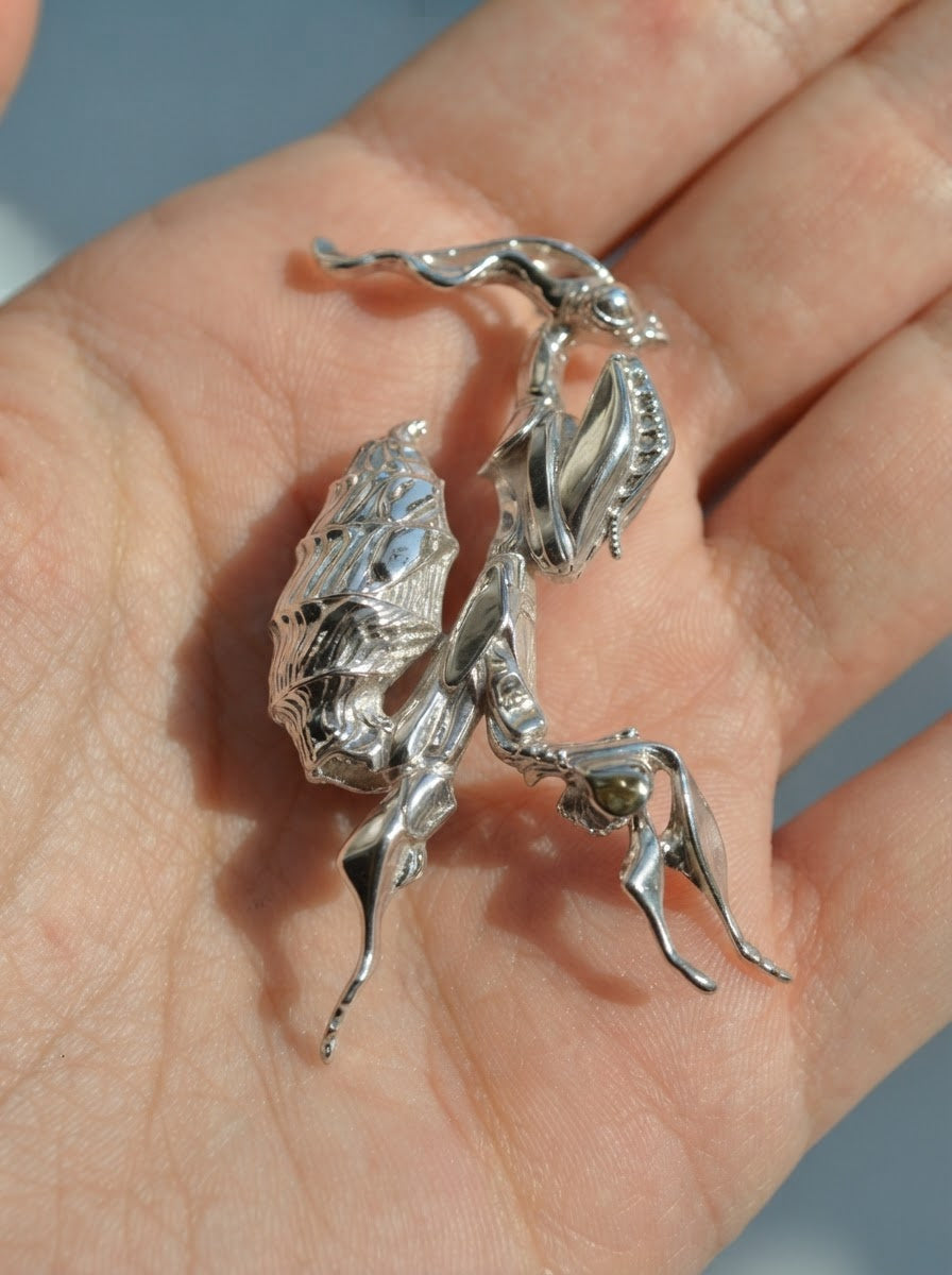 Ghost Mantis Pendant – Nature Inspired Insect Jewelry