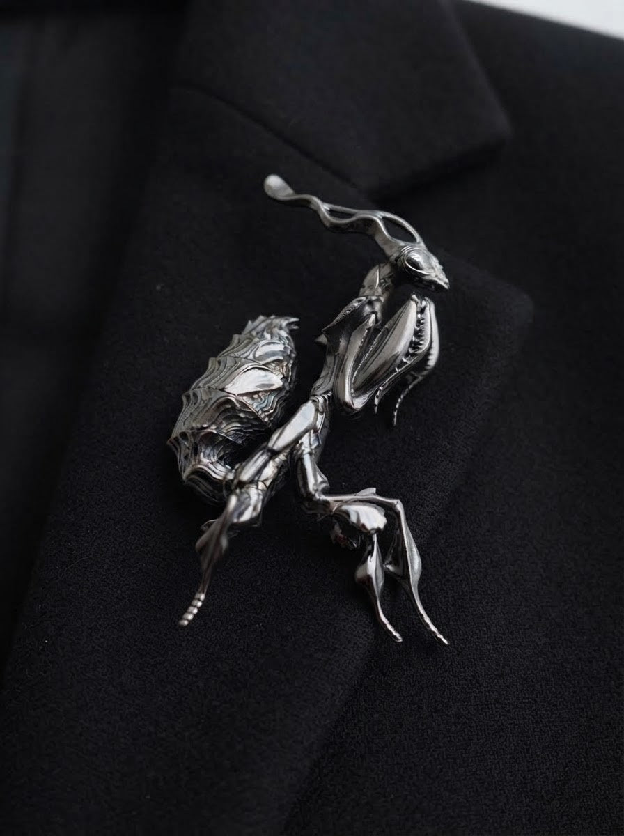 Ghost Mantis Brooch – Entomology Inspired Jewelry