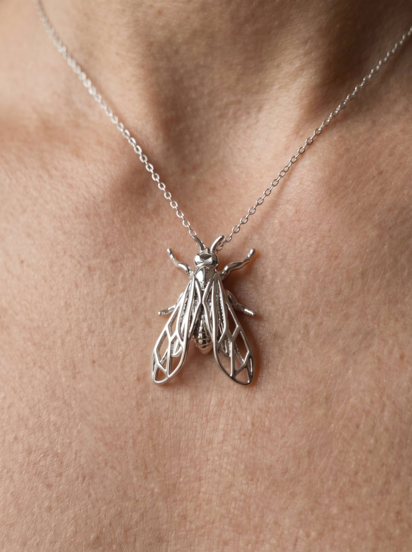 Sterling Silver Wasp Earrings  pendant – Handmade Insect Jewelry
