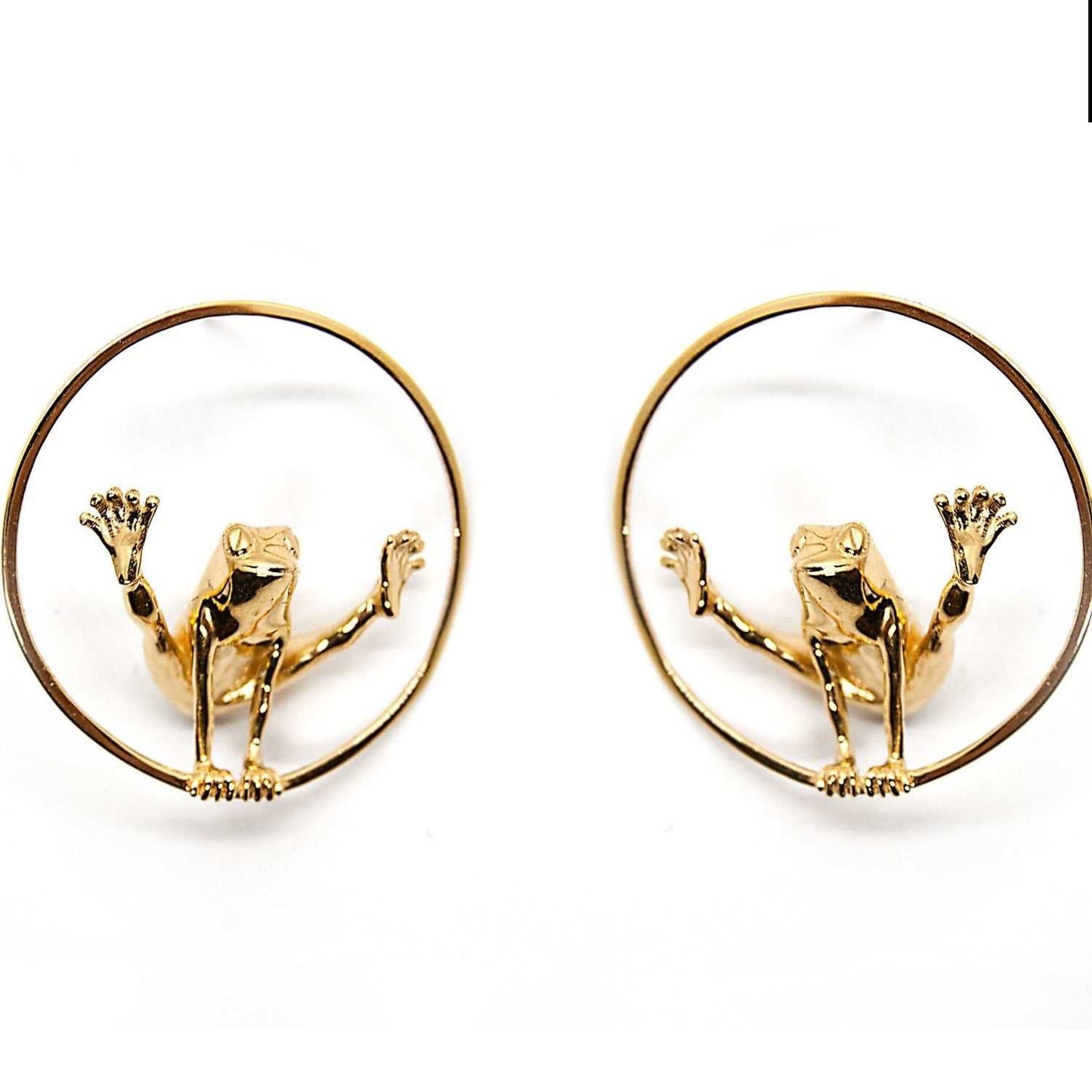 Circle Frog Hoop Earrings