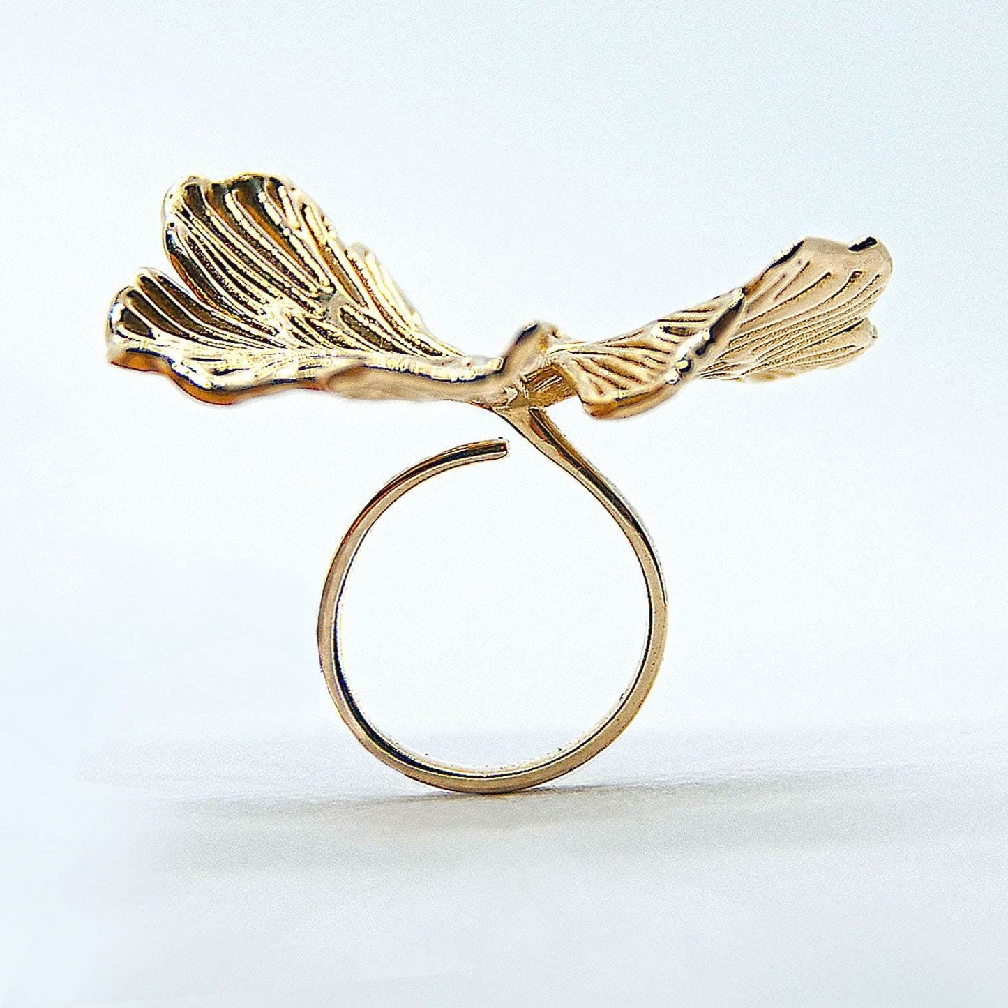 Ginkgo Biloba Bohemian Adjustable Ring
