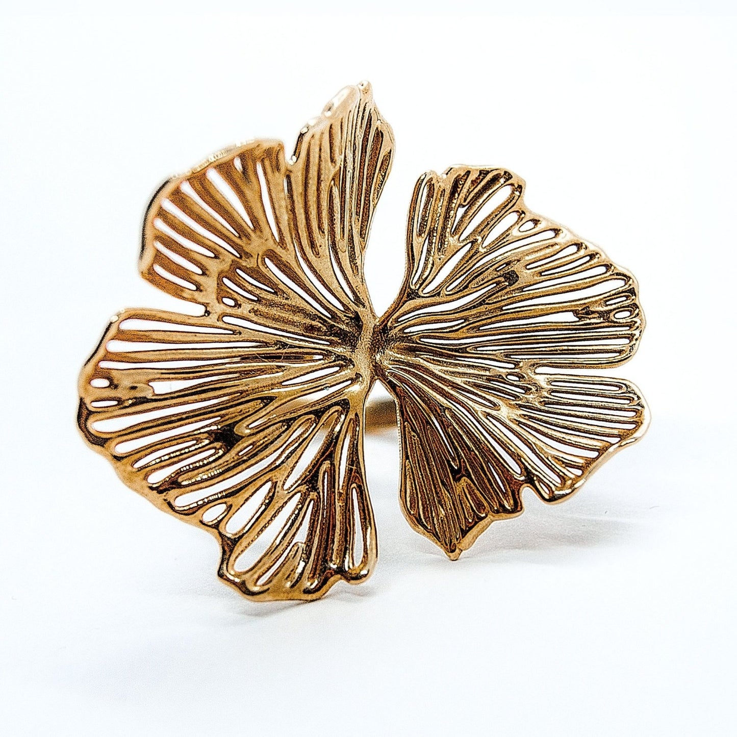 Ginkgo Biloba Bohemian Adjustable Ring