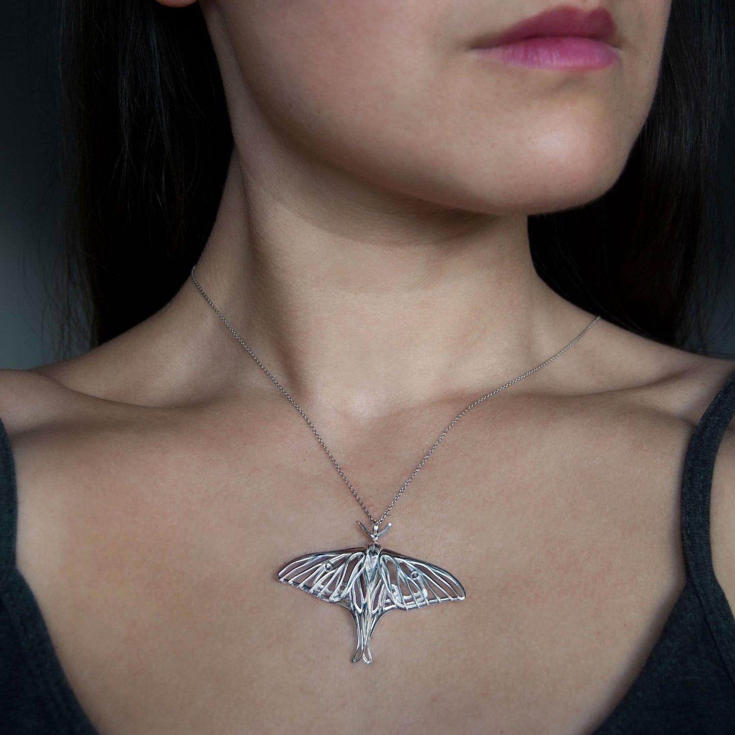 Spanish Luna Moth Pendant Necklace